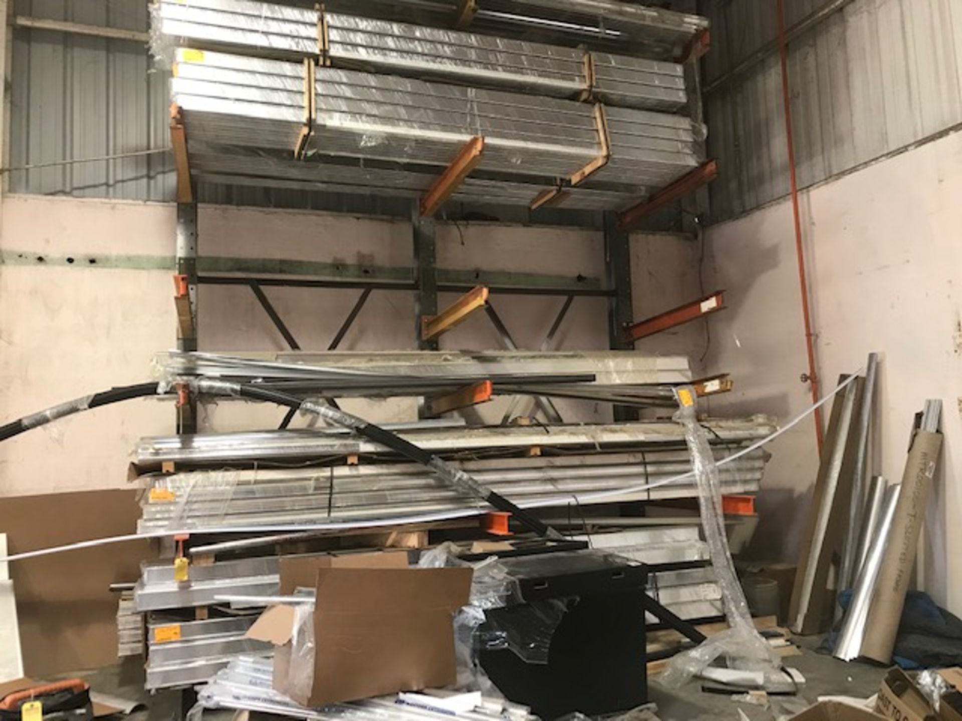 CONTENTS OF CANTILEVER SHELVING - LARGE LOT ALUMINUM STOCK