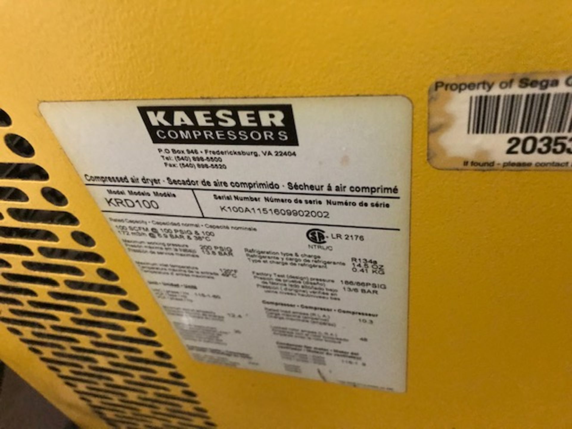 KAESER KRD SERIES DRYER - Image 3 of 4