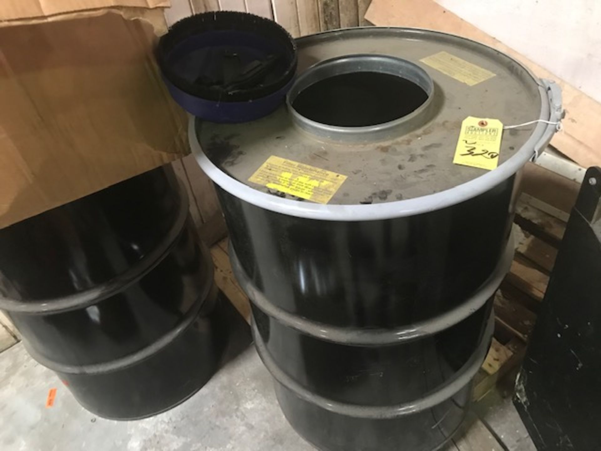 55 GALLON DUST COLLECTOR DRUMS WITH HOSES & FITTINGS