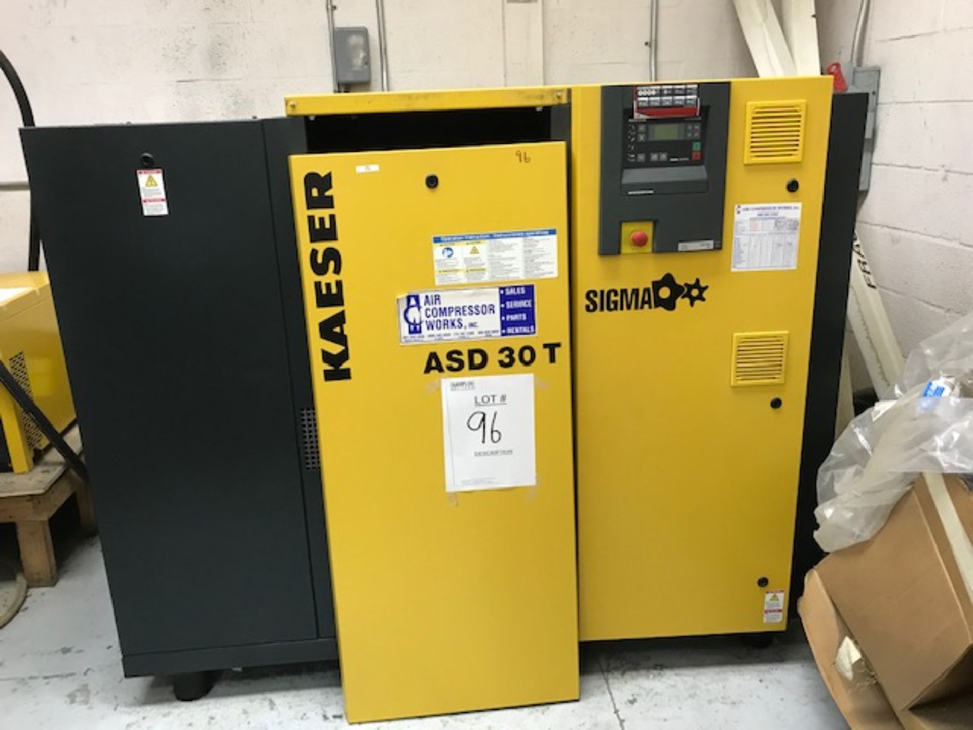 KAESER ASD-30T SIGMA ROTARY SCREW AIR COMPRESSOR - 30HP / 3-PHASE / YEAR 2010 - SERIAL No. 1296