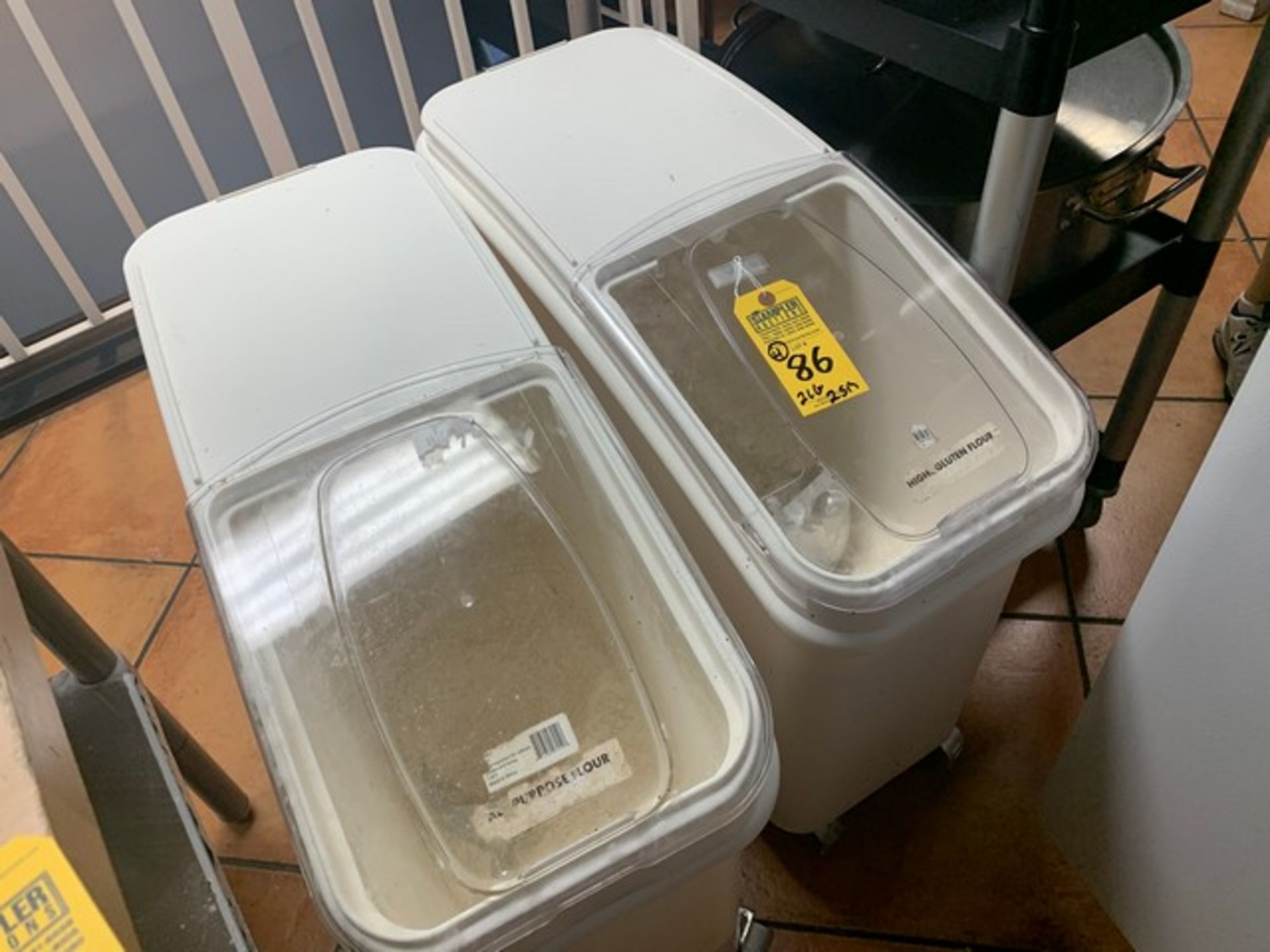 WHITE CAMBRO INGREDIENT BINS - FLOUR, RICE, ETC - Image 2 of 2