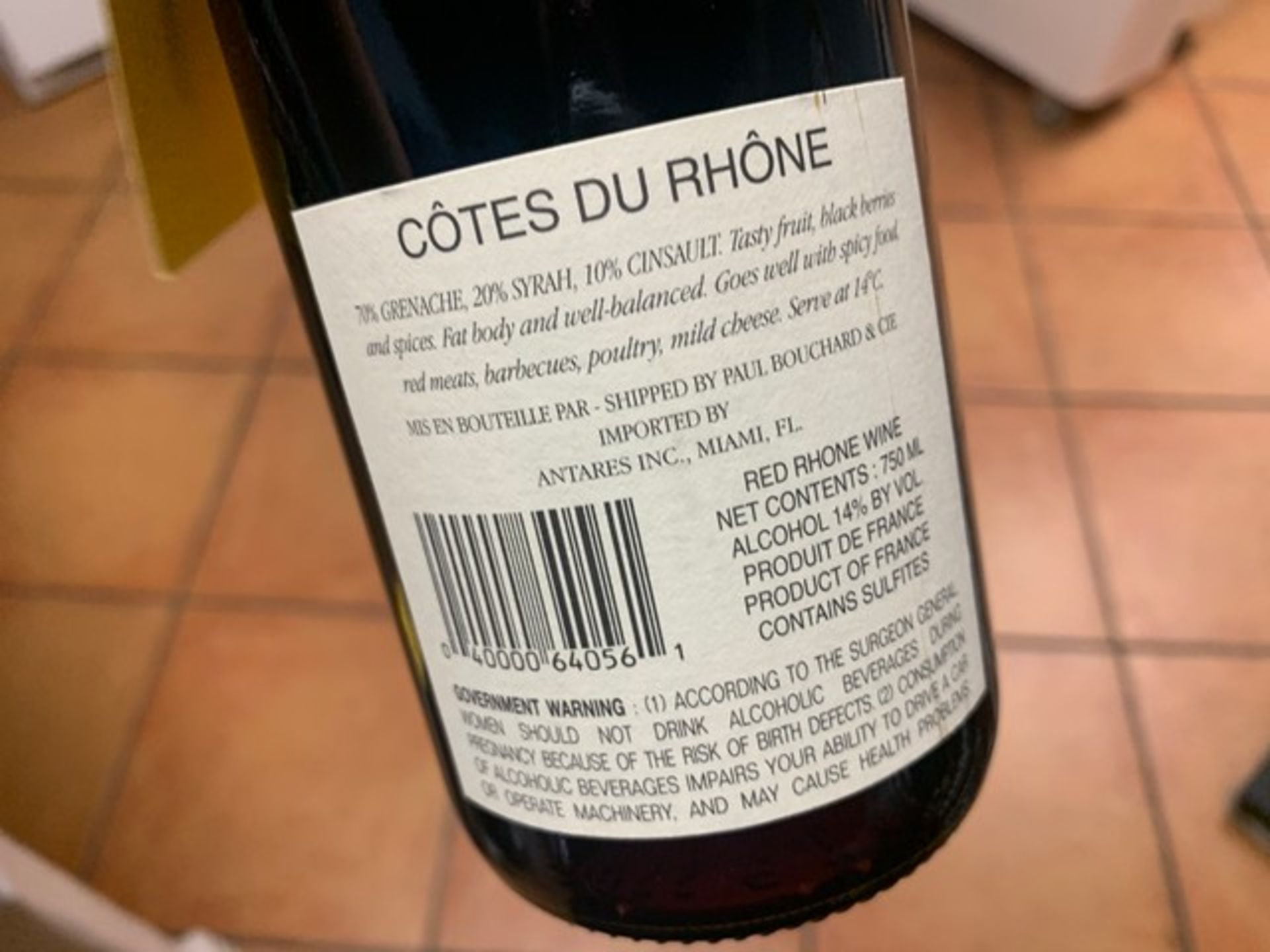 BOTTLES 2014 PAUL BOUCHARD & CIE COTES DU RHONE - 750ml - Image 3 of 3