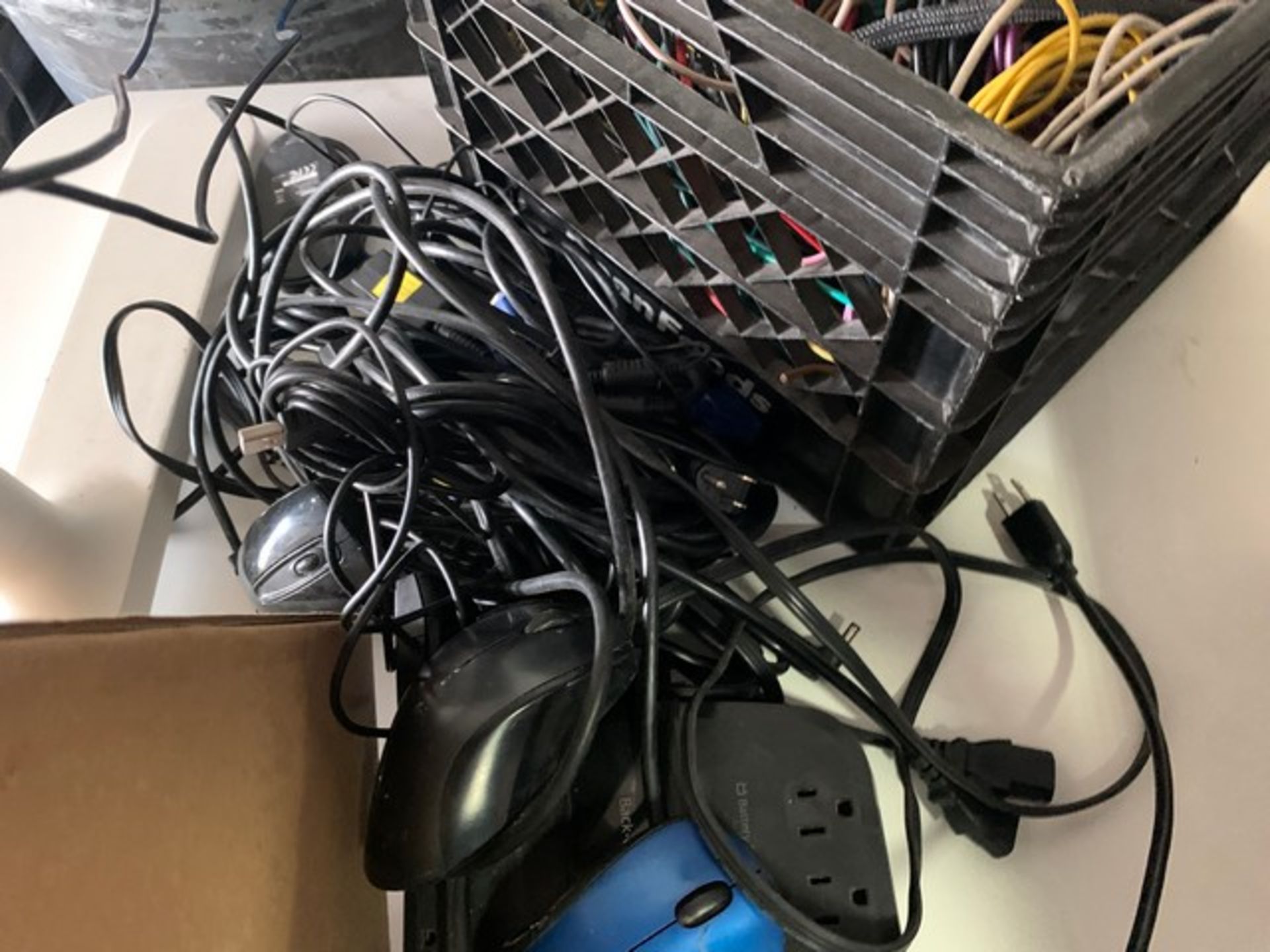 LOT ASSORTED KEYBOARDS, CABLES, BATTERY BACKUPS, ETC - Image 3 of 3