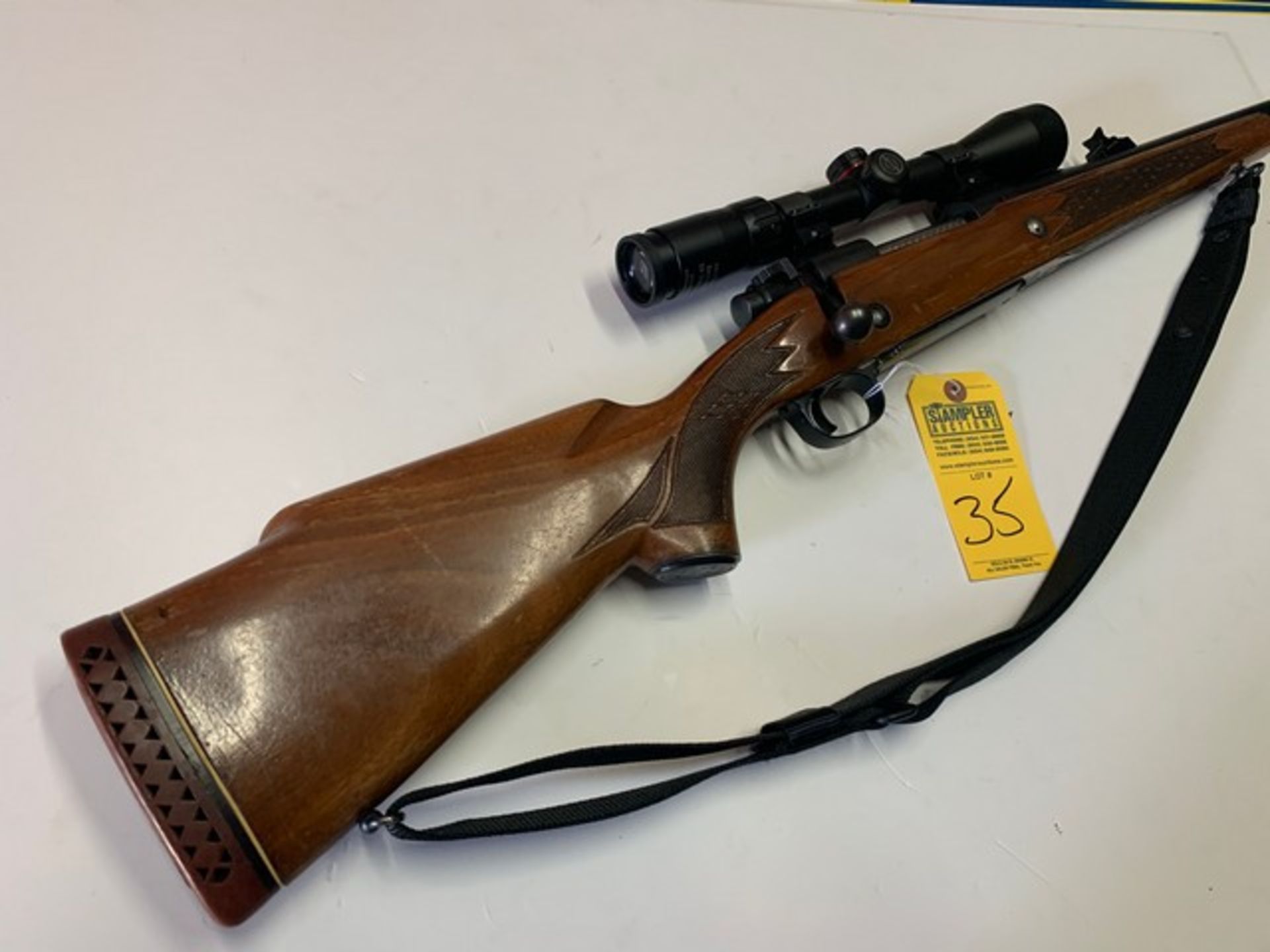 WINCHESTER 70 BOLT ACTION RIFLE - .375 - WOOD STOCK - SIMONS SCOPE - SERIAL No. 911646 (FOB - Image 2 of 7