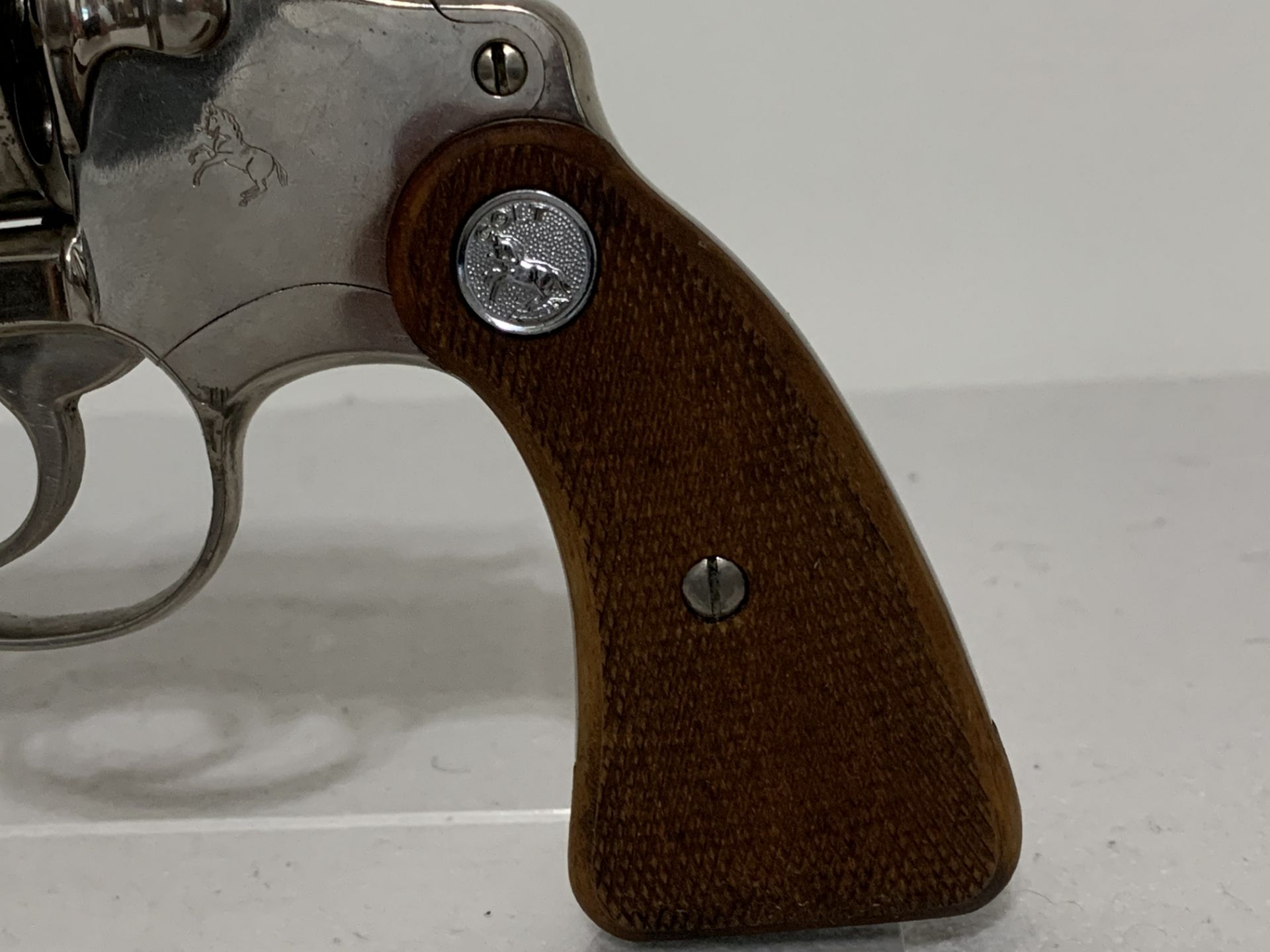 COLT DETECTIVE SPECIAL PISTOL - 38 CAL - NICKEL - WITH ORIGINAL 1971 GRIPS (FOB HOLLYWOOD, FL) - Image 4 of 11