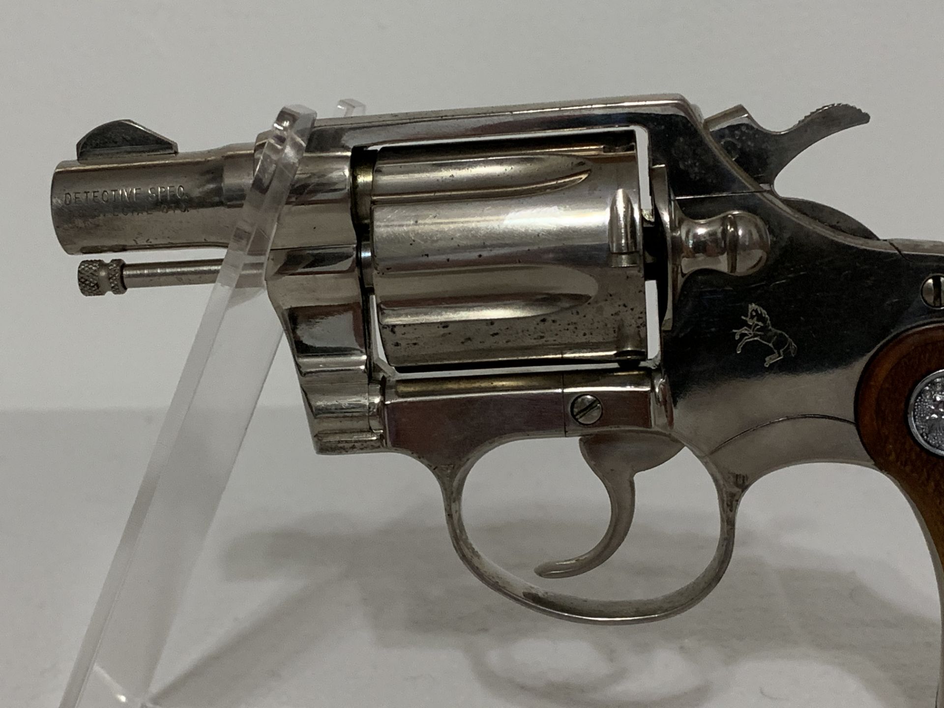 COLT DETECTIVE SPECIAL PISTOL - 38 CAL - NICKEL - WITH ORIGINAL 1971 GRIPS (FOB HOLLYWOOD, FL) - Image 5 of 11