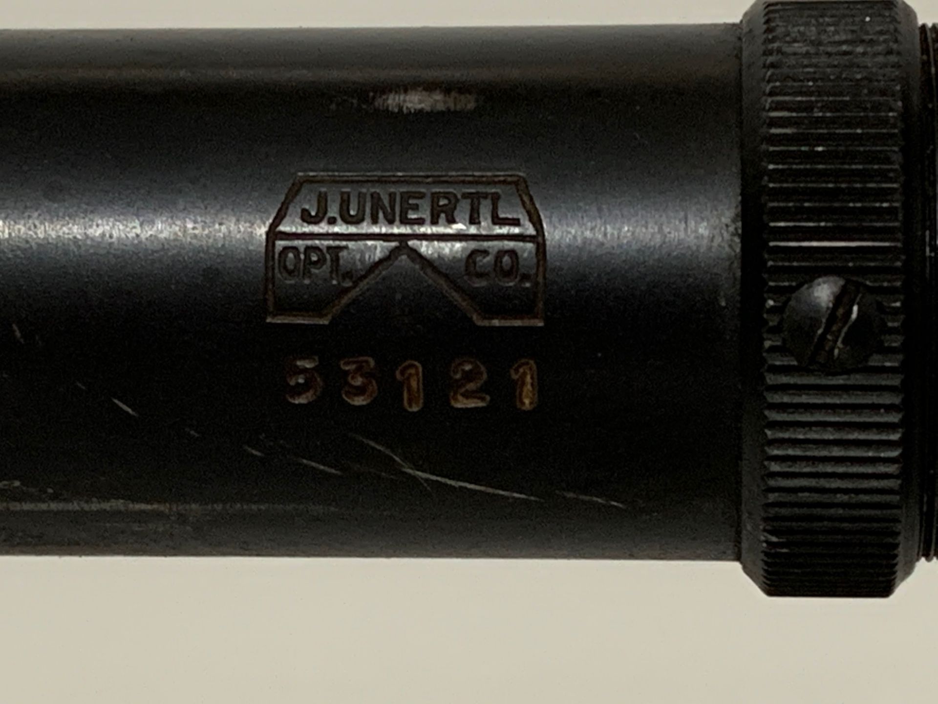 J.UNERTL 15 POWER SCOPE WITH UNERTL RINGS, RECOIL SPRING AND BOTH LENS CAPS - Image 4 of 5