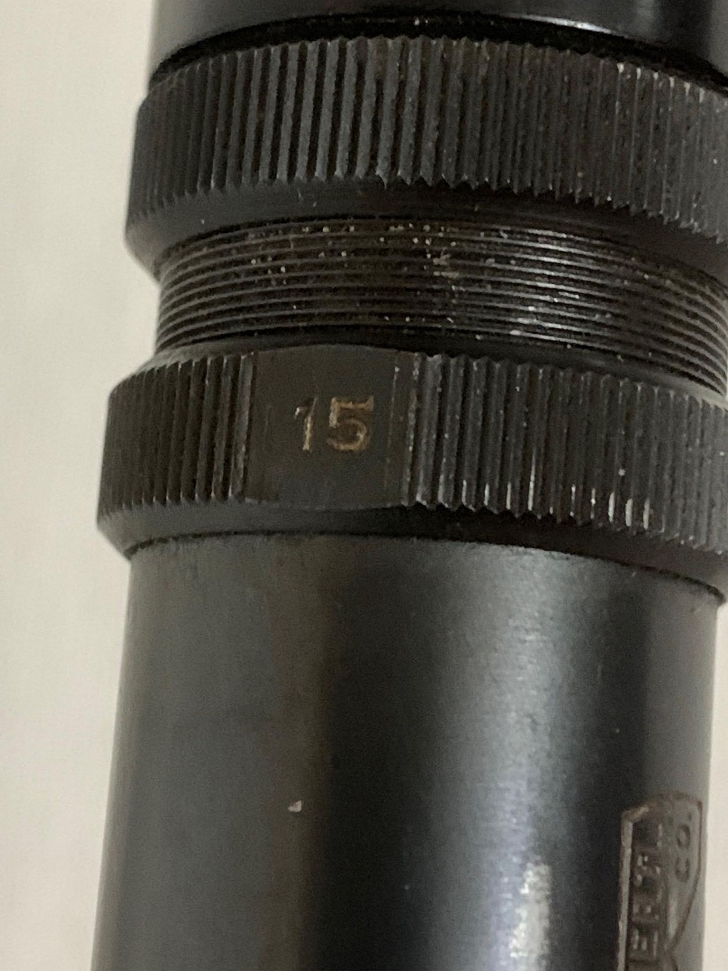 J.UNERTL 15 POWER SCOPE WITH UNERTL RINGS, RECOIL SPRING AND BOTH LENS CAPS - Image 2 of 5