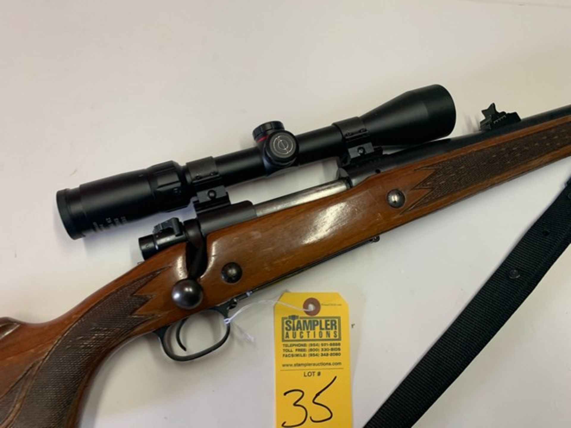 WINCHESTER 70 BOLT ACTION RIFLE - .375 - WOOD STOCK - SIMONS SCOPE - SERIAL No. 911646 (FOB - Image 3 of 7