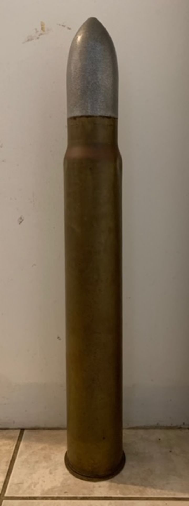 VINTAGE WW2 TRAINING ARTILLERY SHELL - MK7 MOD1 - 50 CALIBER DATED 4-1943 - US NAVY STAMPED