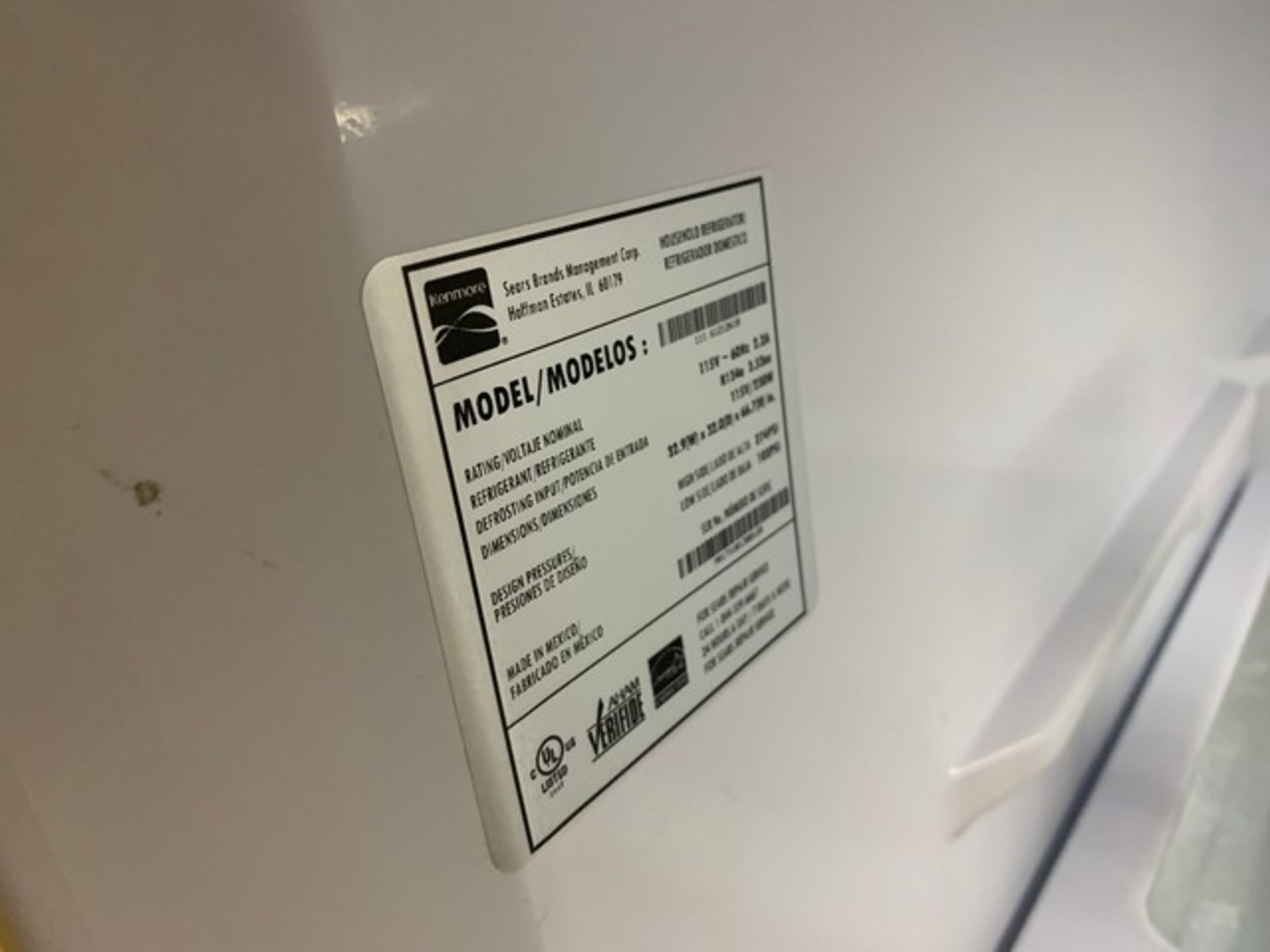 KENMORE REFRIGERATOR - Image 3 of 3