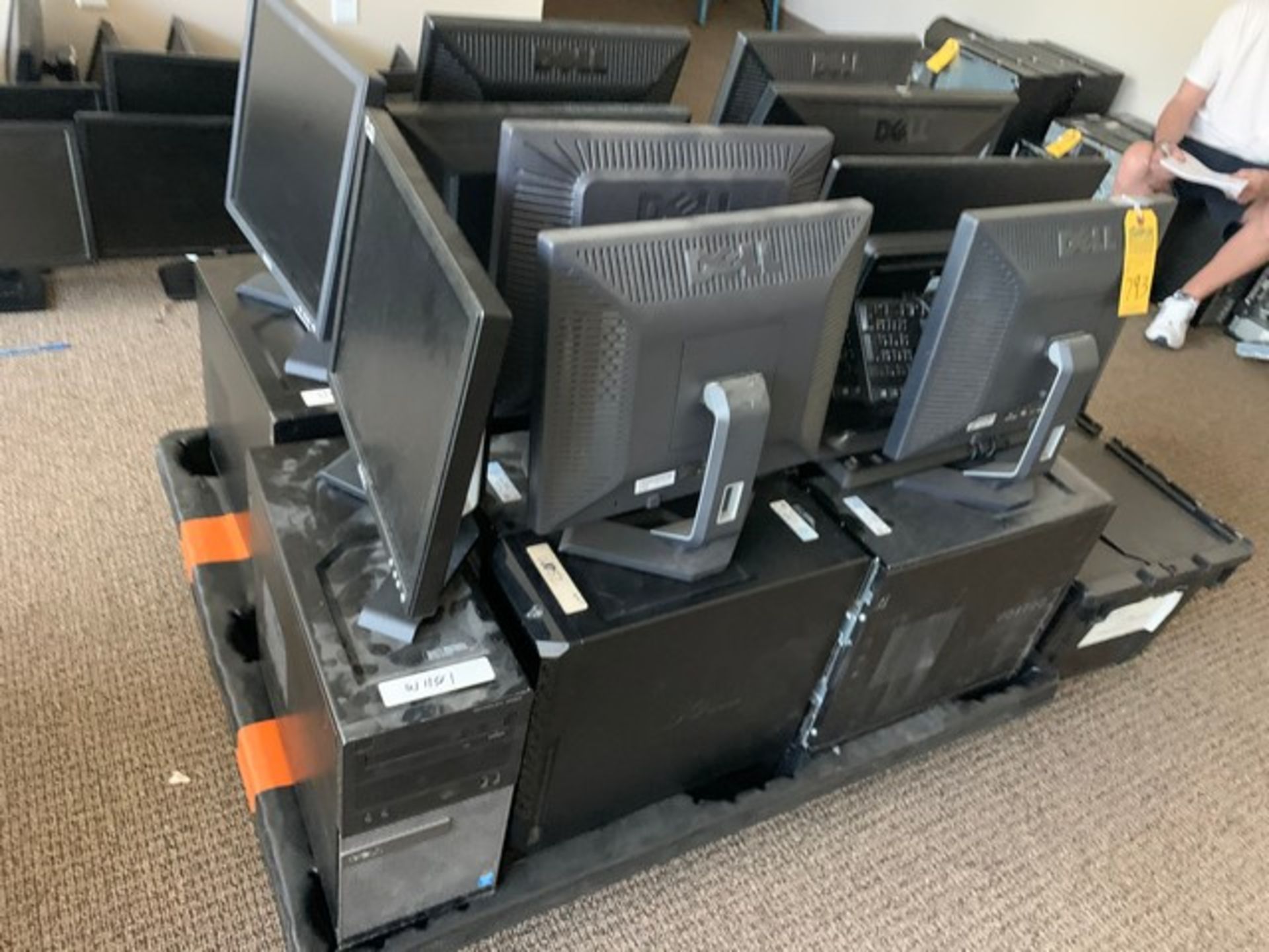 ASSORTED COMPUTERS WITH MONITORS & KEYBOARDS - DELL, HP, ETC