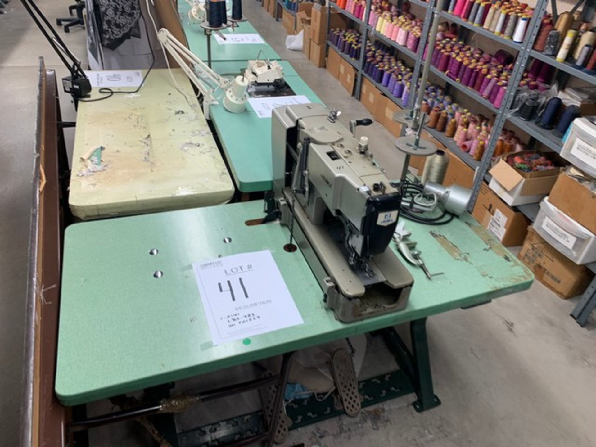 JUKI LBH-783 SEWING MACHINE WITH MOTOR, STAND & LIGHT - SERIAL No. KO1527