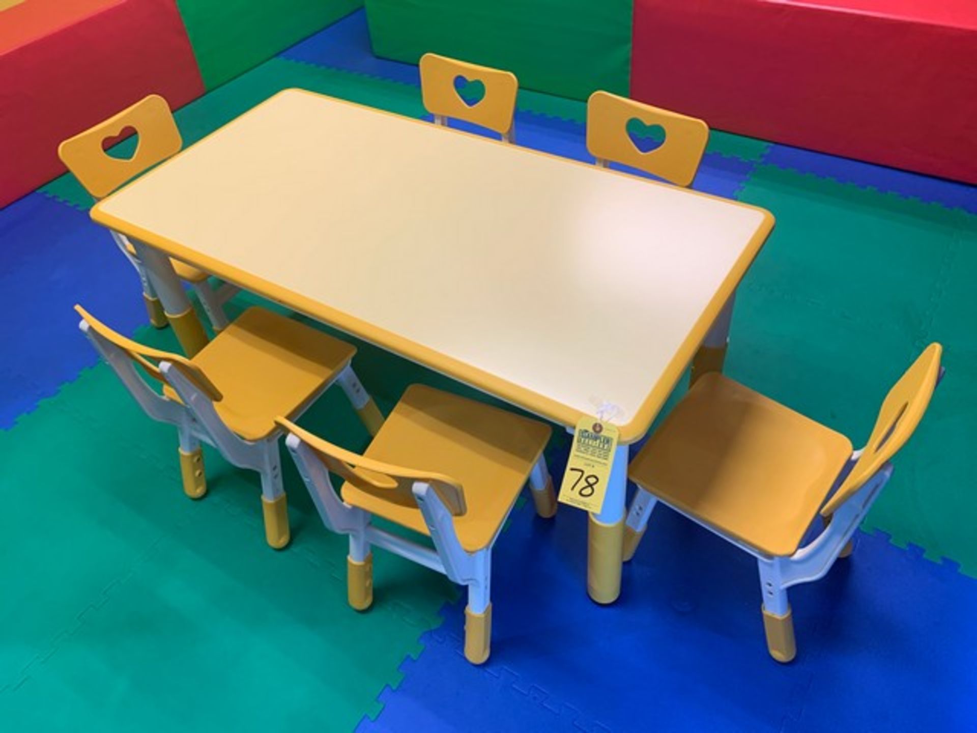 KIDS ADJUSTABLE YELLOW PARTY TABLE - 47''x24''