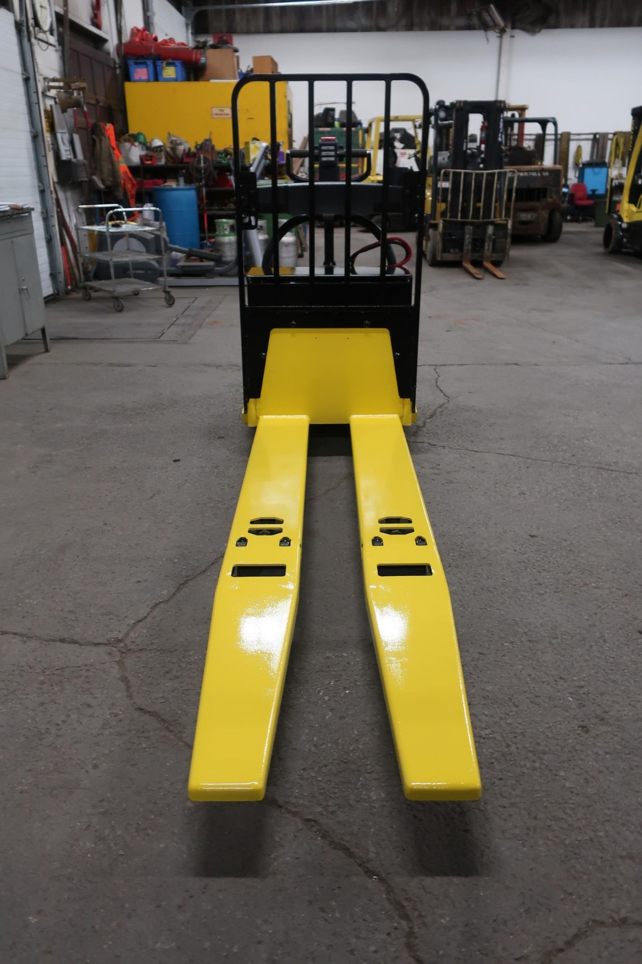 2013 Hyster Walk Behind Powered Pallet Cart 8 foot forks and 8000lbs capacity Walkie Electric unit - Image 3 of 3