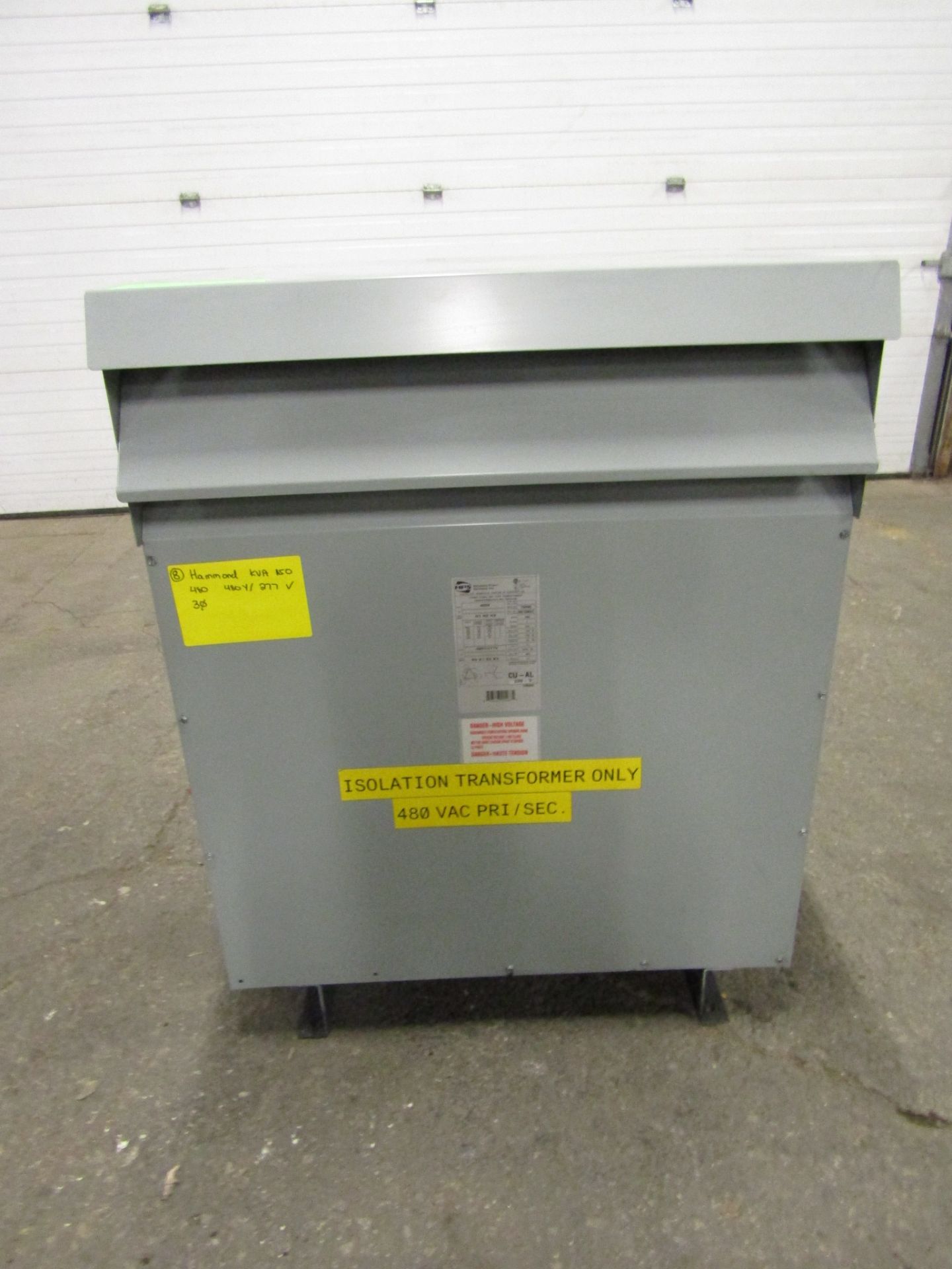 Hammond 150 KVA Electrical Transformer - 480V to 480Y / 277V 3 phase