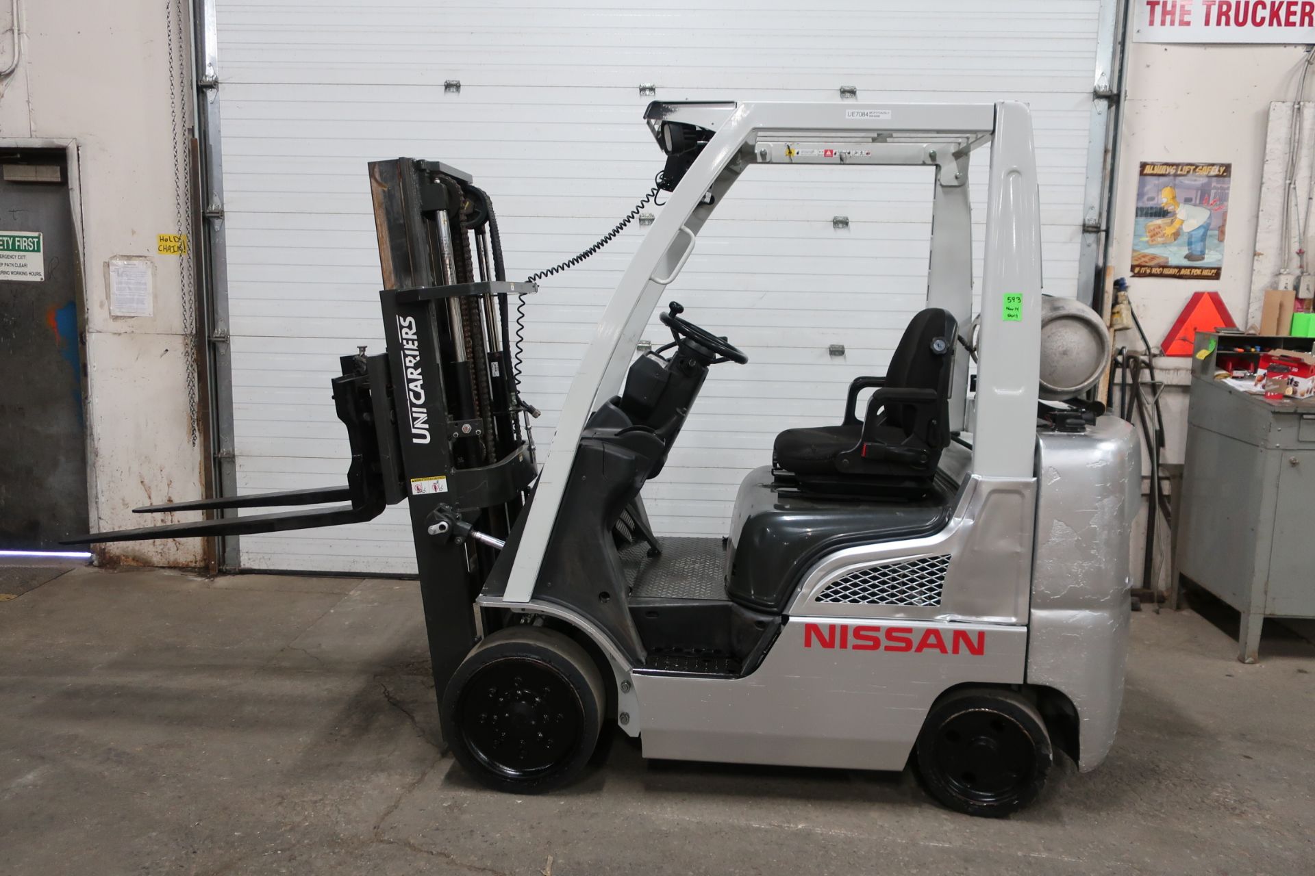 FREE CUSTOMS - 2014 Nissan Unicarriers 5000lbs Capacity LPG (propane) Forklift with TRUCKER MAST and