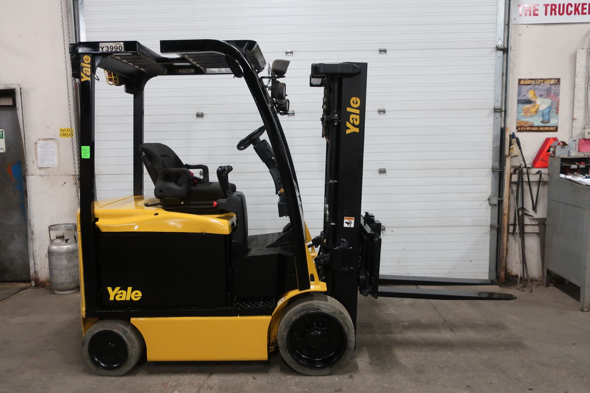 2012 Yale 5000lbs Capacity Electric Forklift with 3-stage mast and sideshift