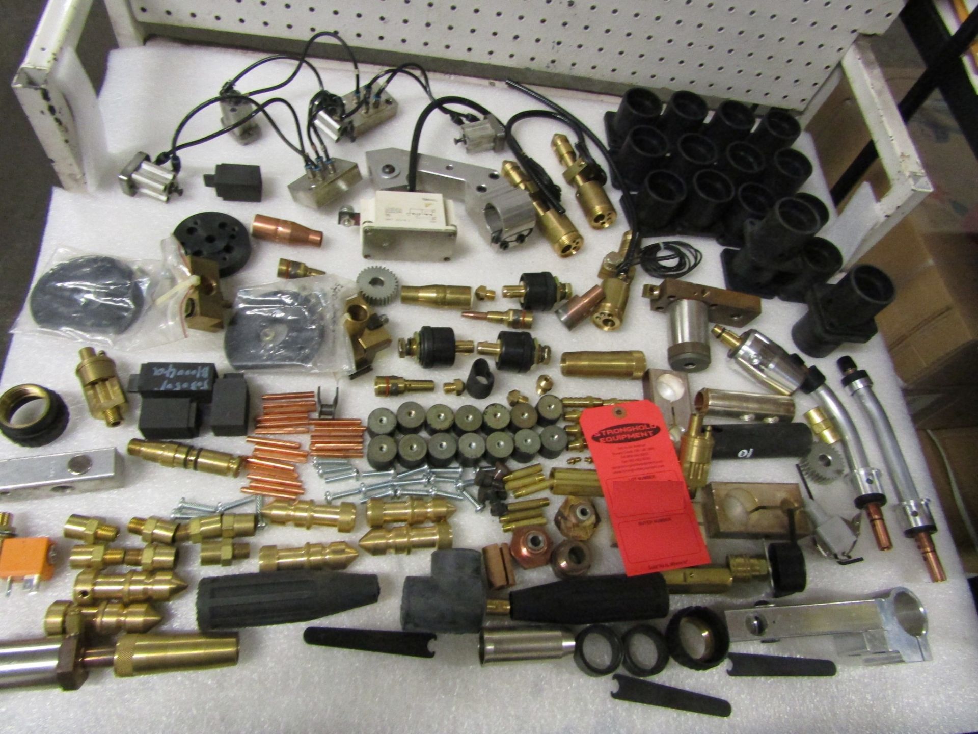 Assorted Welding Robot Parts - hundreds of wire wheels, nozzle tips, connectors, robotic arm - Image 2 of 2