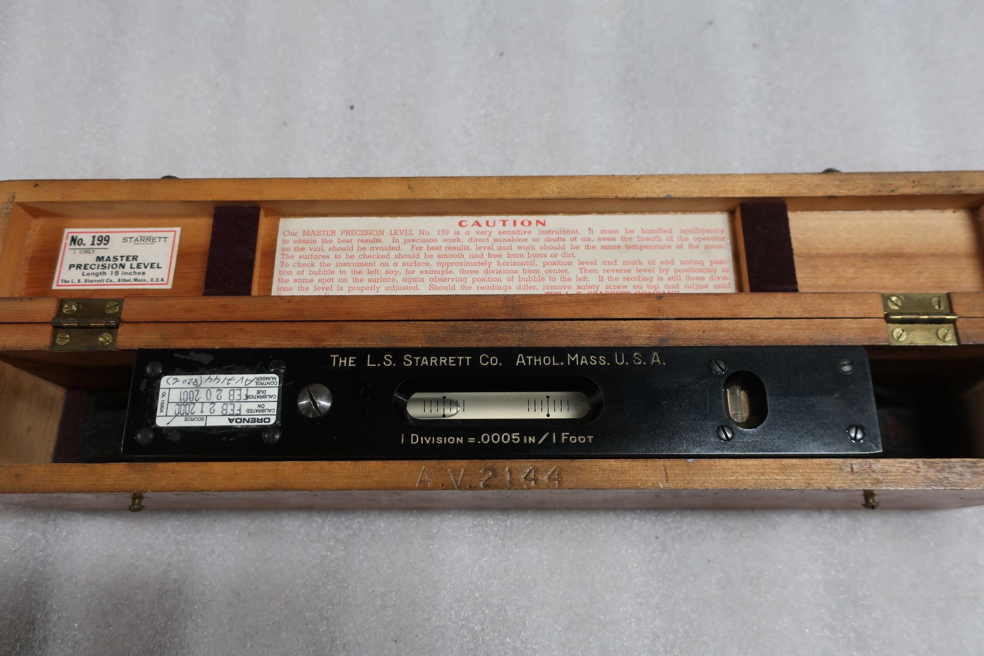 Starrett Model 199 Precision Level 15" in Case - Image 2 of 2