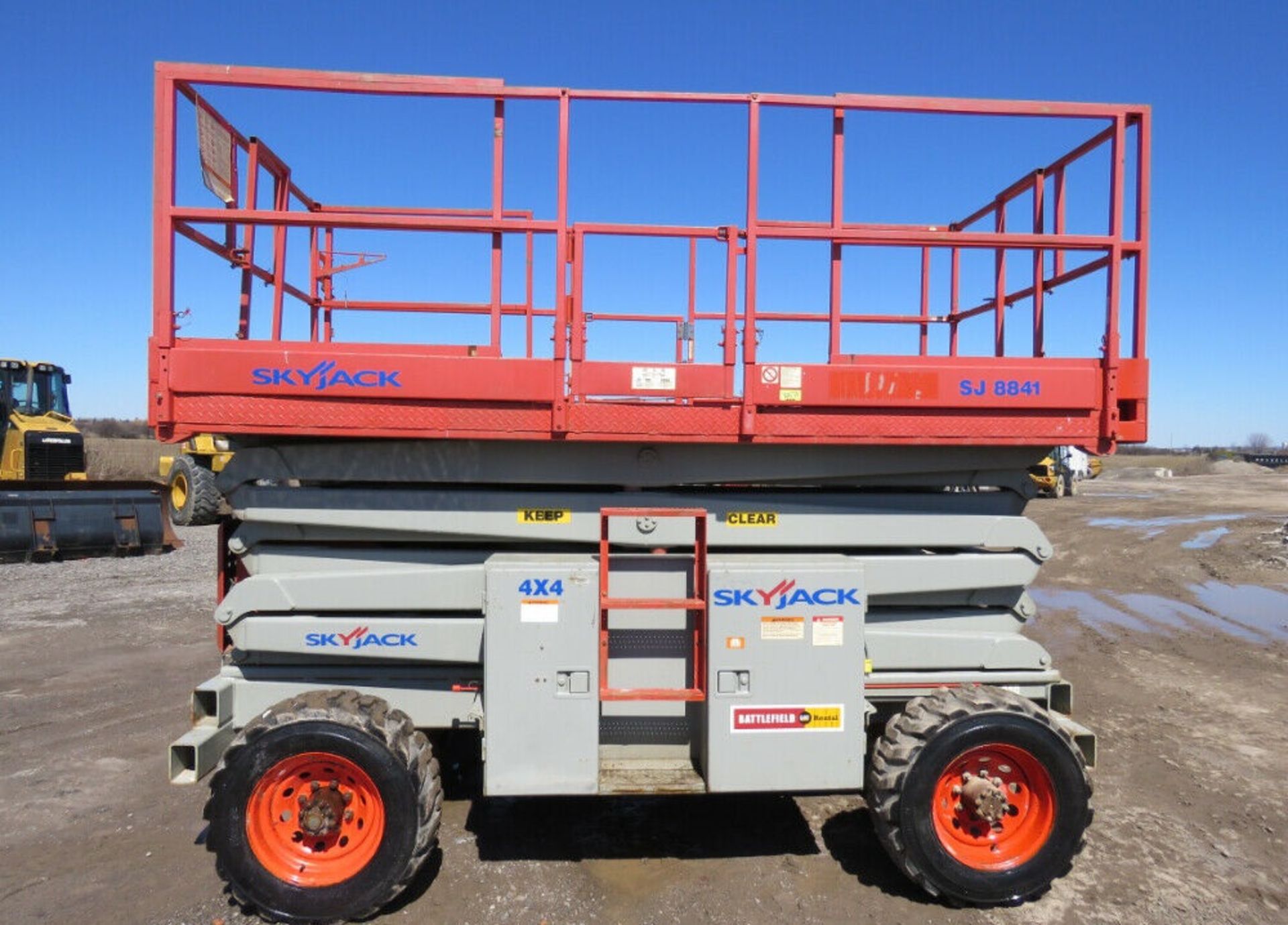 2006 SkyJack Scissor Lift model SJ8841 - 41 feet lift with Rugged Tires for rough Diesel