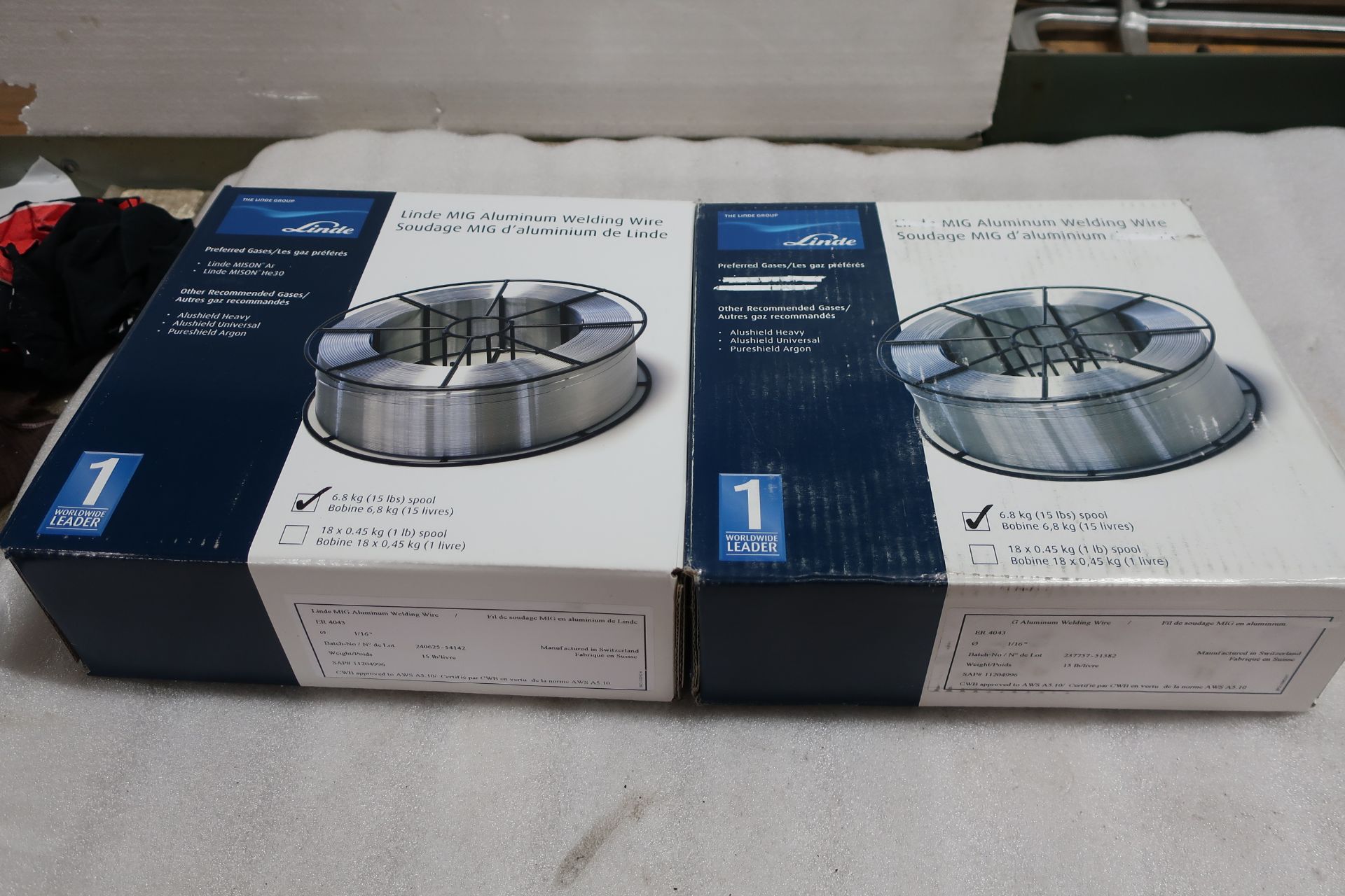 Lot of 2 (2 units) Linde Mig Welding Aluminum Wire Spools BRAND NEW 15lbs spools X2