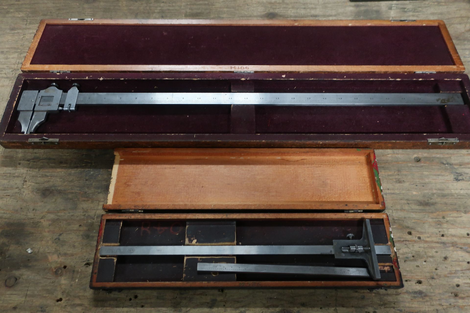 Lot of 2 (2 units) Vernier Calipers Inside and Depth in cases