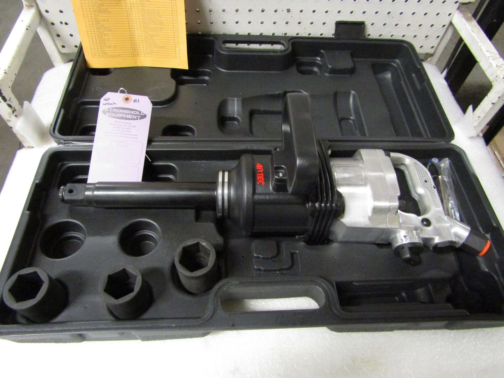 Airtec Extended Reach 1" Drive Air Impact Wrench - MINT UNUSED impact gun complete with sockets in