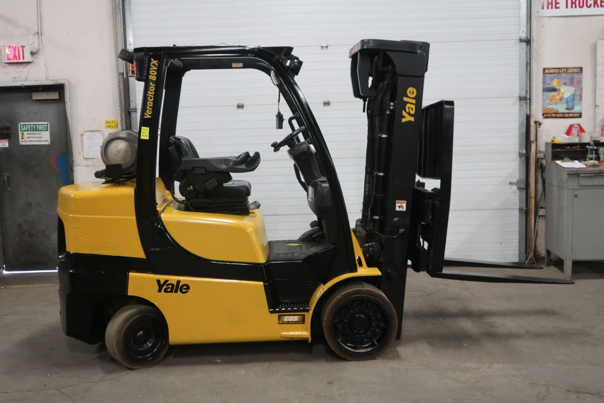 FREE CUSTOMS - 2015 Yale 8000lbs Capacity Forklift with 3-stage mast - LPG (propane) with