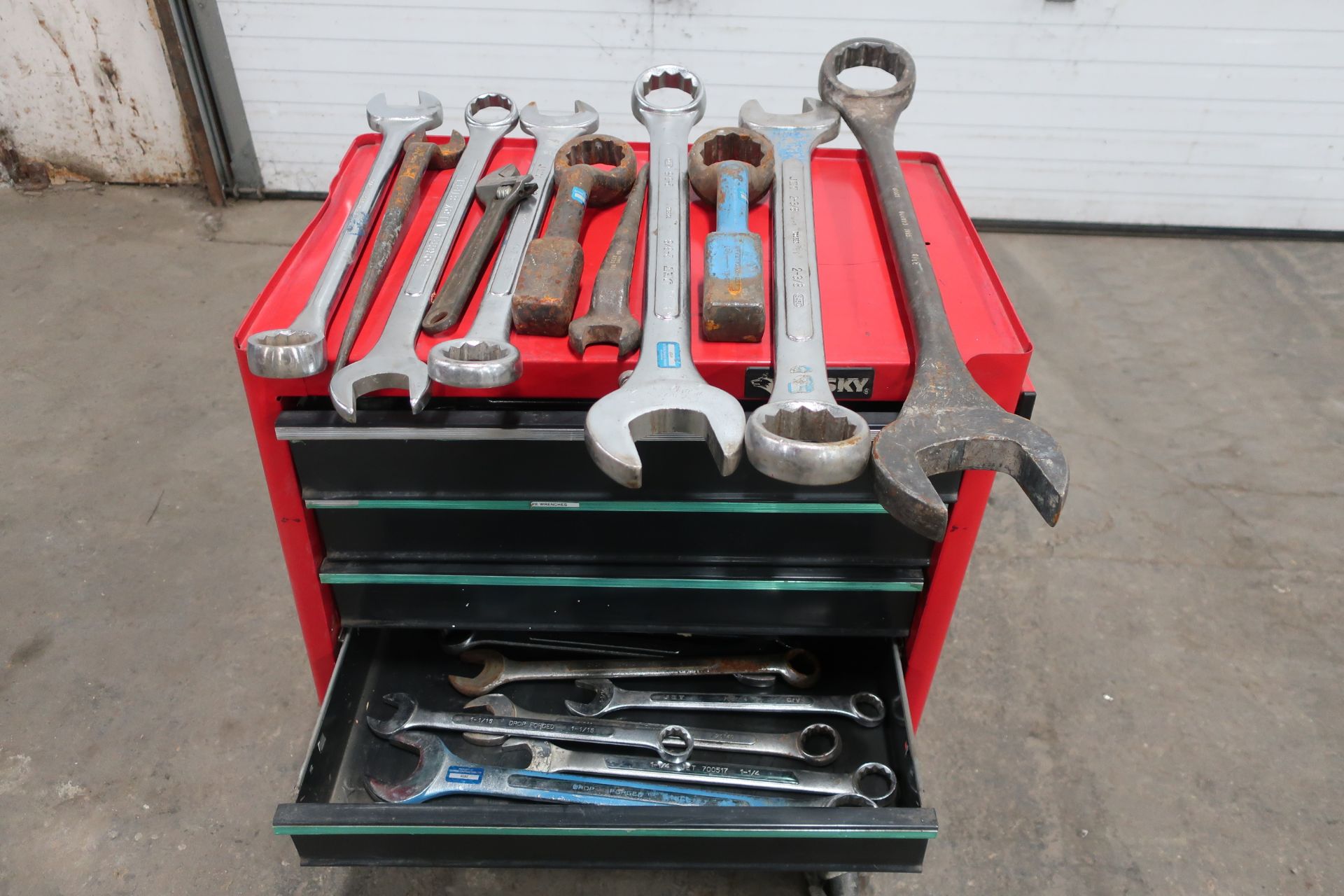 Tool cabinet with Heavy Duty Wrenches and hand tools - on wheels portable - Image 3 of 4