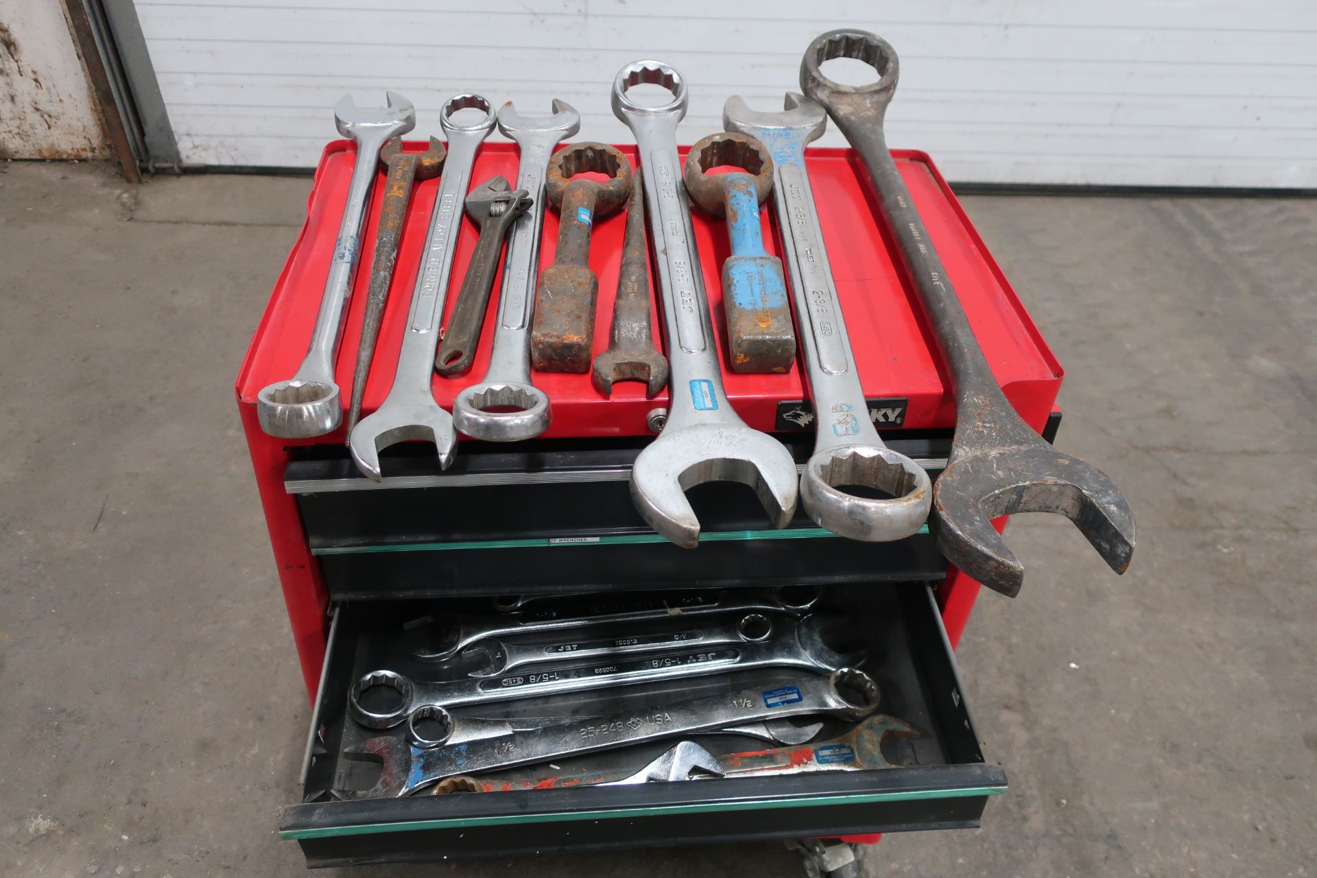Tool cabinet with Heavy Duty Wrenches and hand tools - on wheels portable - Image 4 of 4