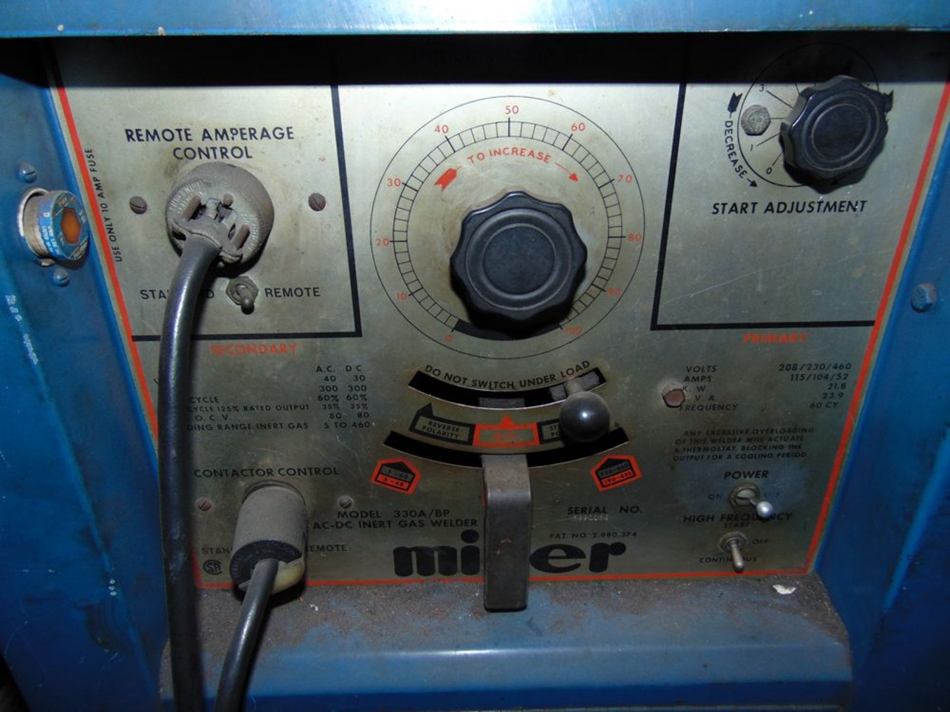 Miller mod. 330A, 300 Amp AC/DC Welder - Image 2 of 2