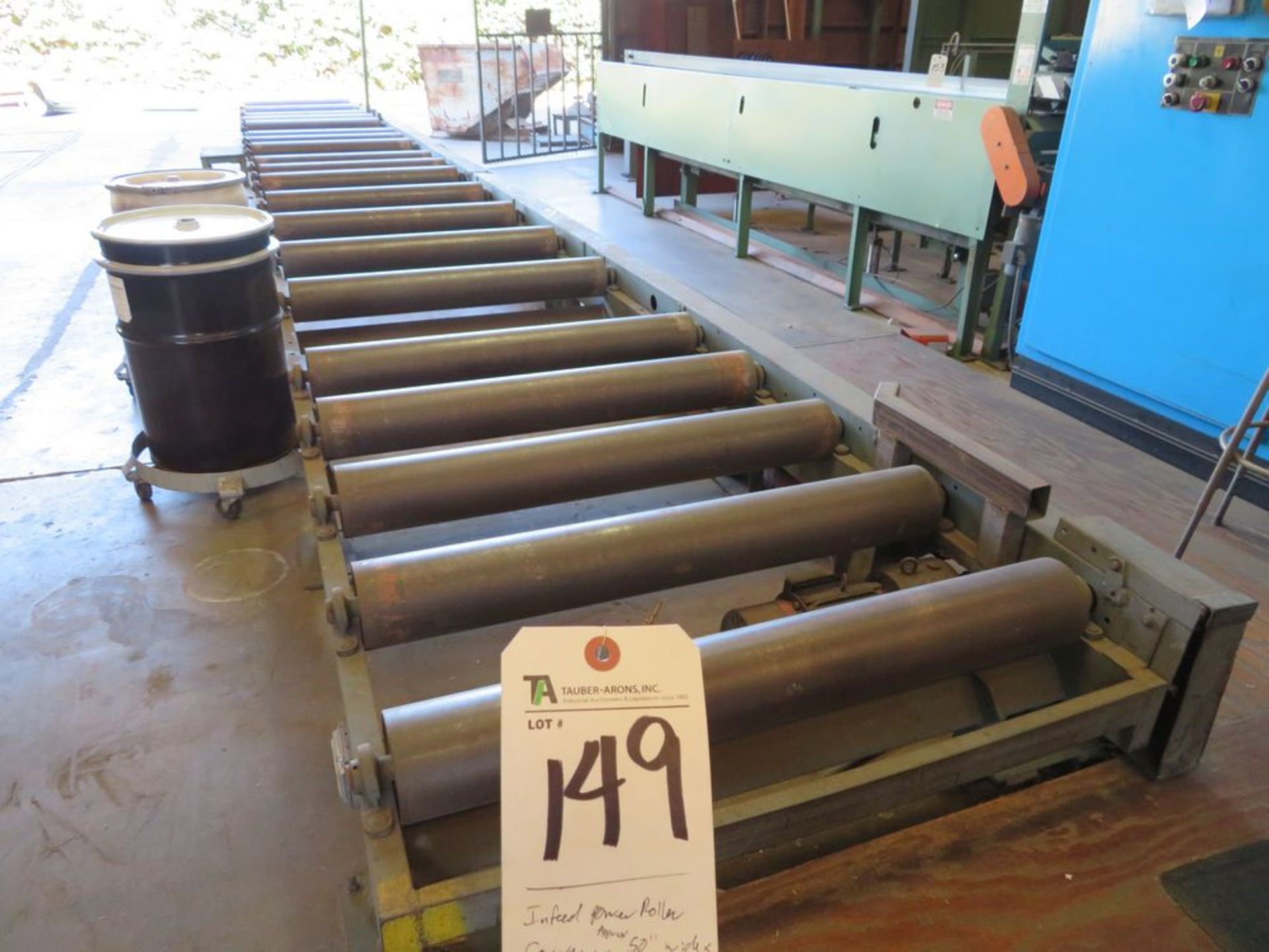 Infeed Power Roller Conveyor, 50"W x 40"L