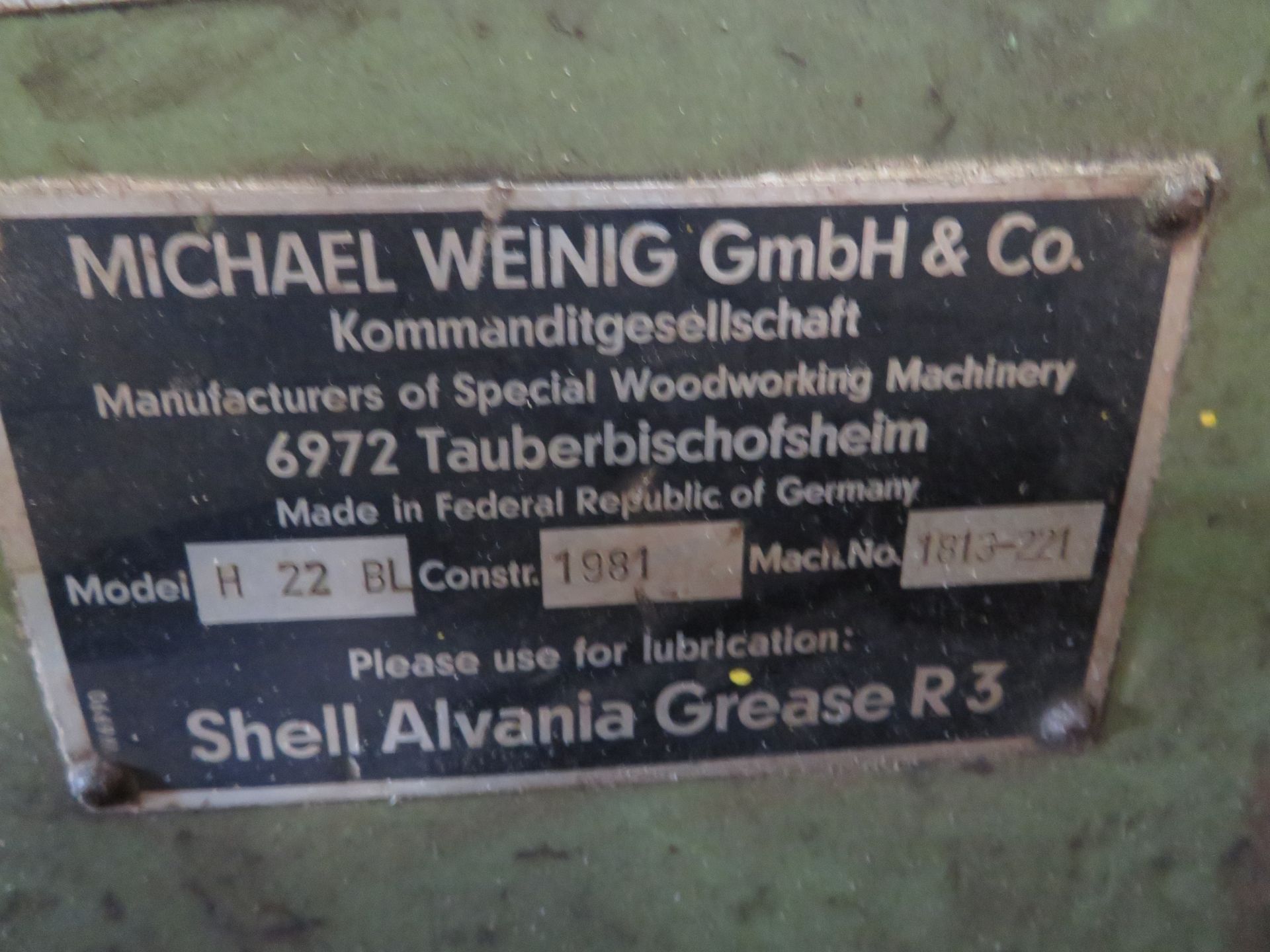 (1981) Weinig mod. H22BL, 6" x 7-Head Moulder 1-13/16" Dia. Shaft, Includes Universal Spindle up - Image 6 of 6