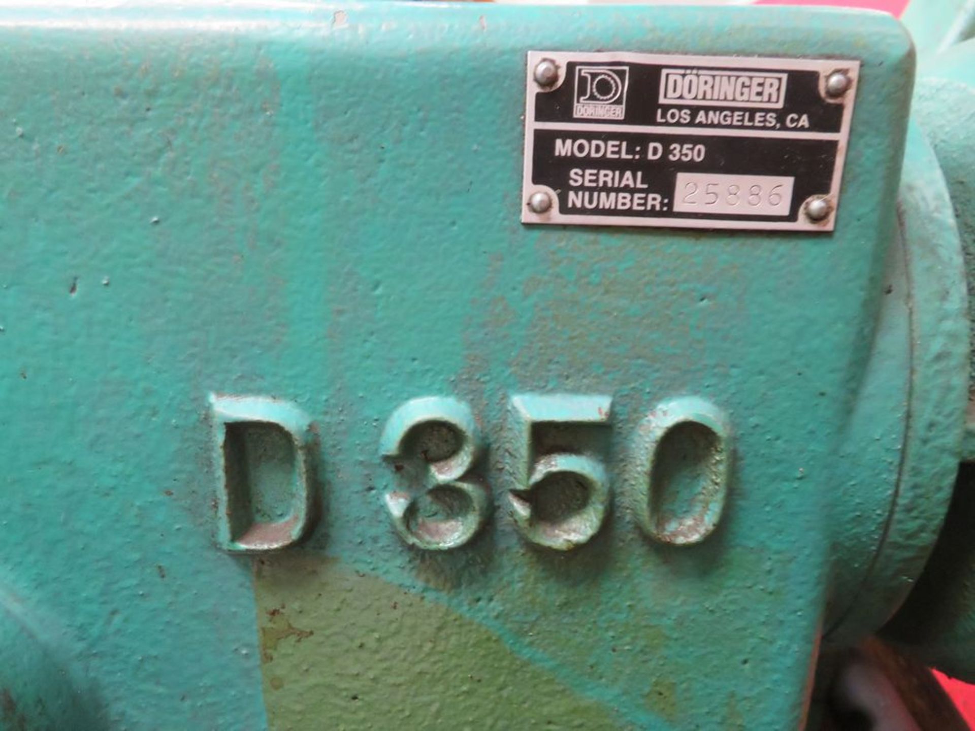 Doringer mod. D350, 12" Cold Saw w/ Twin Clamping, Infeed & Outfeed - Image 5 of 5