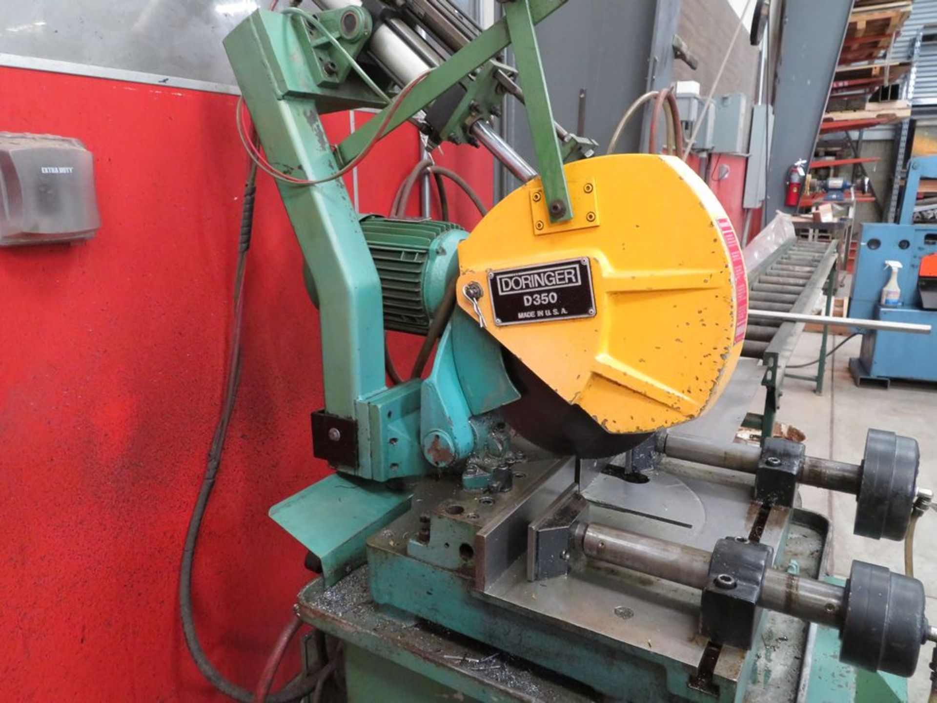 Doringer mod. D350, 12" Cold Saw w/ Twin Clamping, Infeed & Outfeed - Image 4 of 5