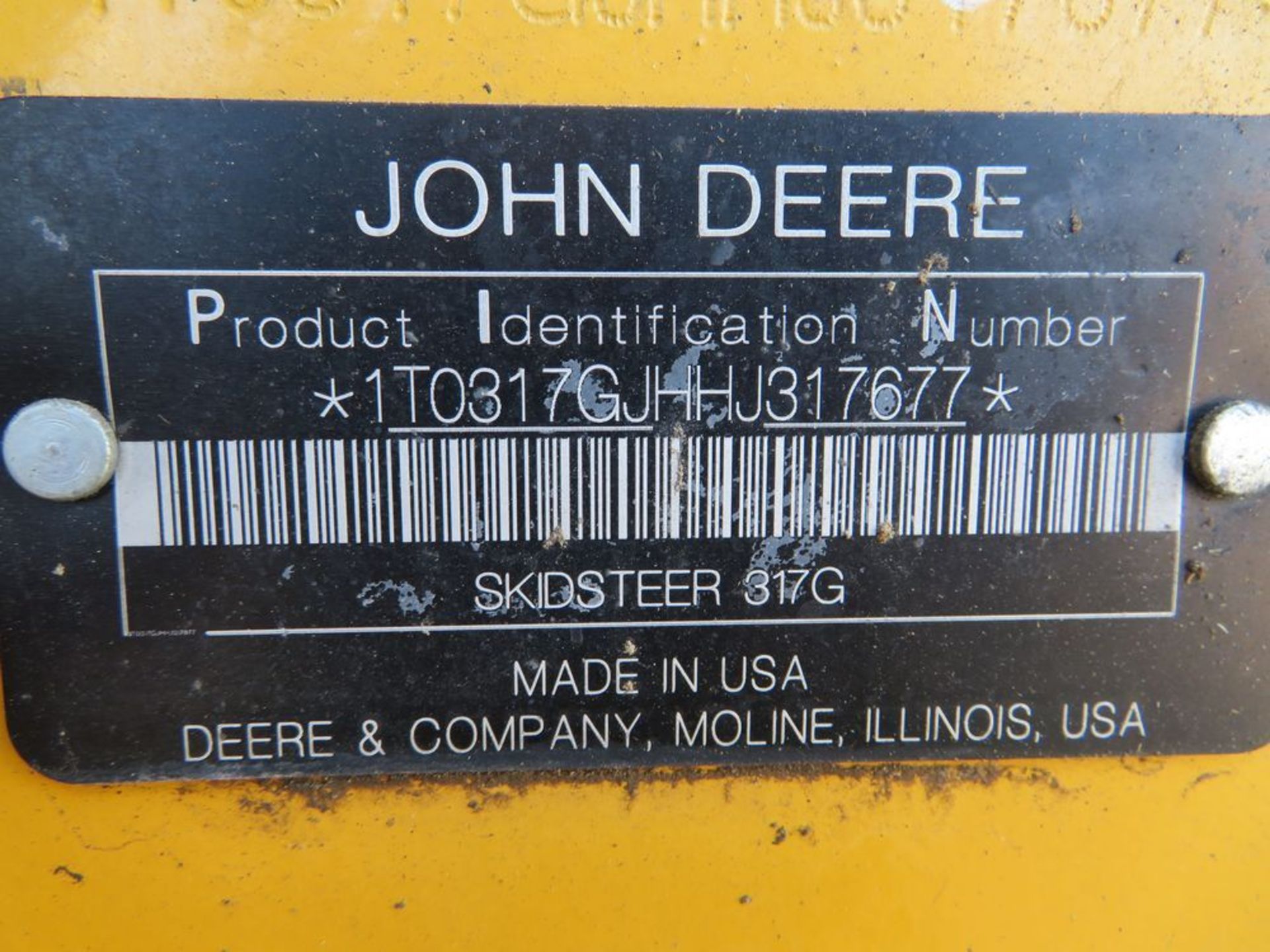 (2017) John Deere mod. 317G, Skid Steer Loader Rated Operated Cap. 9.651KG, 2.125lb Gross, HP 48.5 - Image 10 of 10