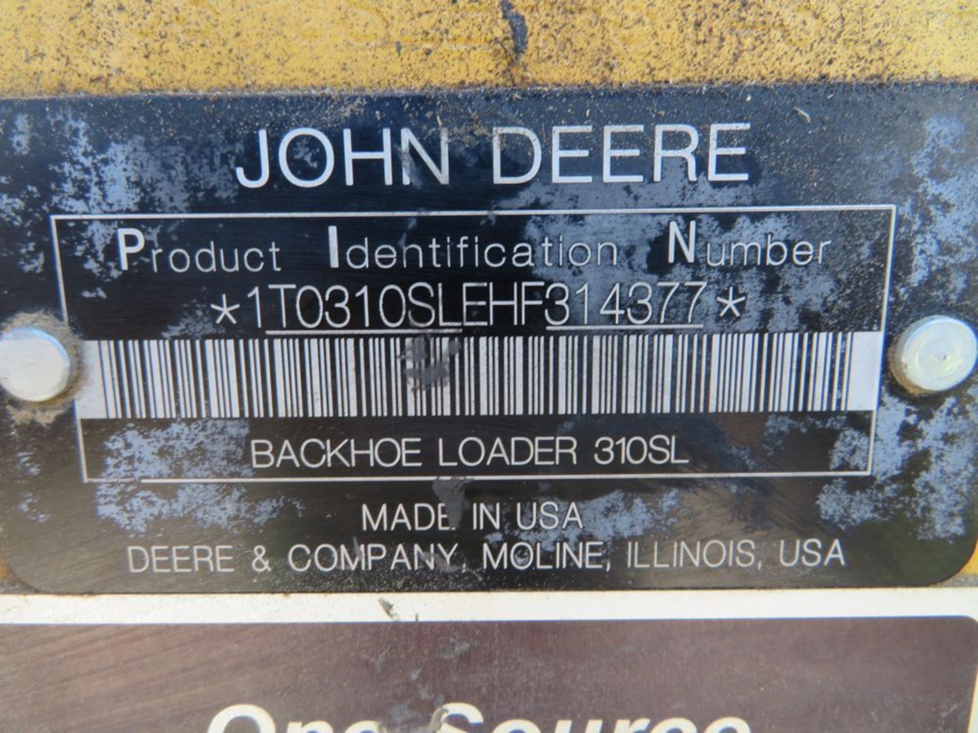 (2017) John Deere mod. 310SL Backhoe Loader Net Power 74KW (99hp) at 2,240 RPM, Max Standard - Image 10 of 10