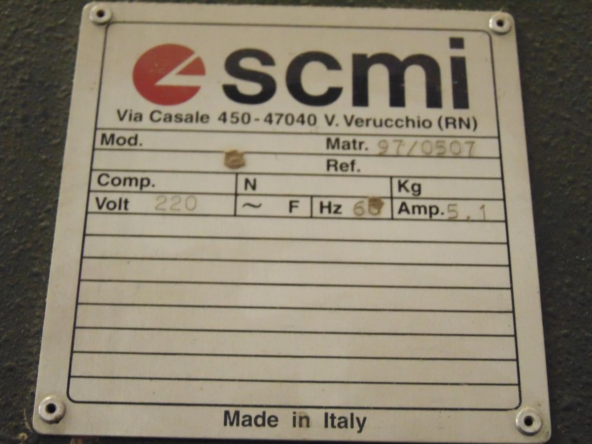 SCMi, 24" Vertical Band Saw, 220 Volts S/N 0507 - Image 3 of 3