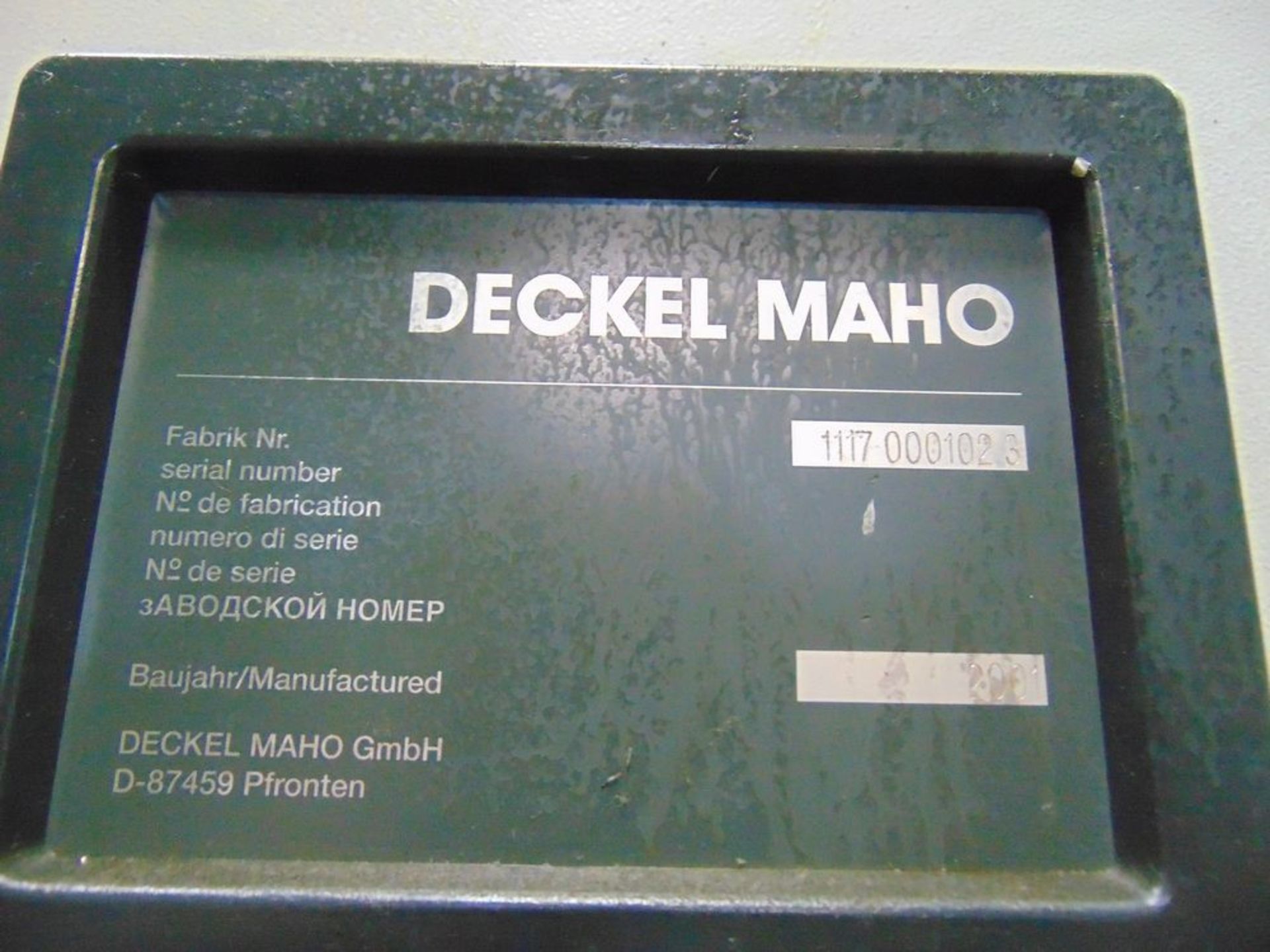 (2001) Deckel Maho mod. DMU80P, Hi-Dym, 5-Axis CNC Horizontal Machine Center w/ Knuckle Joint - Image 5 of 5