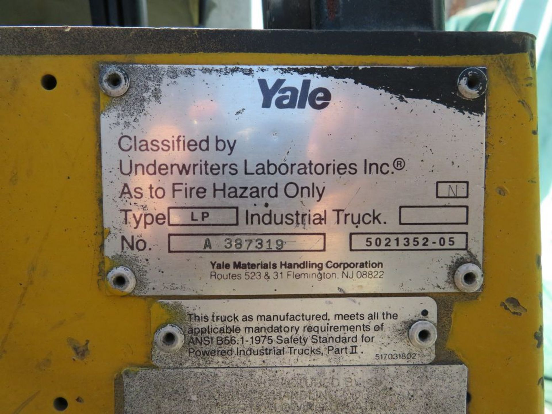 Yale mod. GLC070L, LPG 7,000lb Forklift, - Image 5 of 5