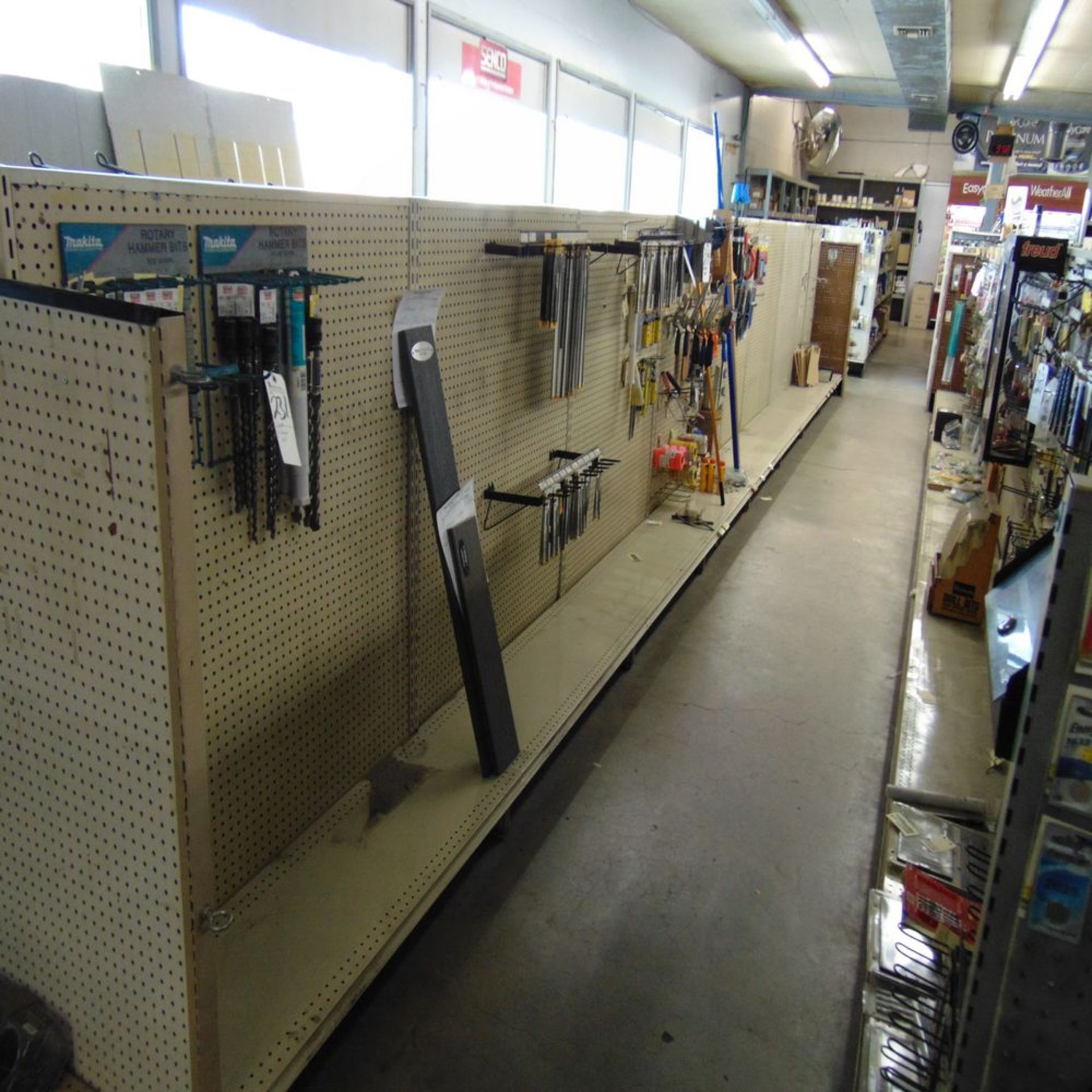 (Lot) (36) Sec. 4'W x 5'T Store Display Racks Shelving w/ (19) End Caps - Image 2 of 3