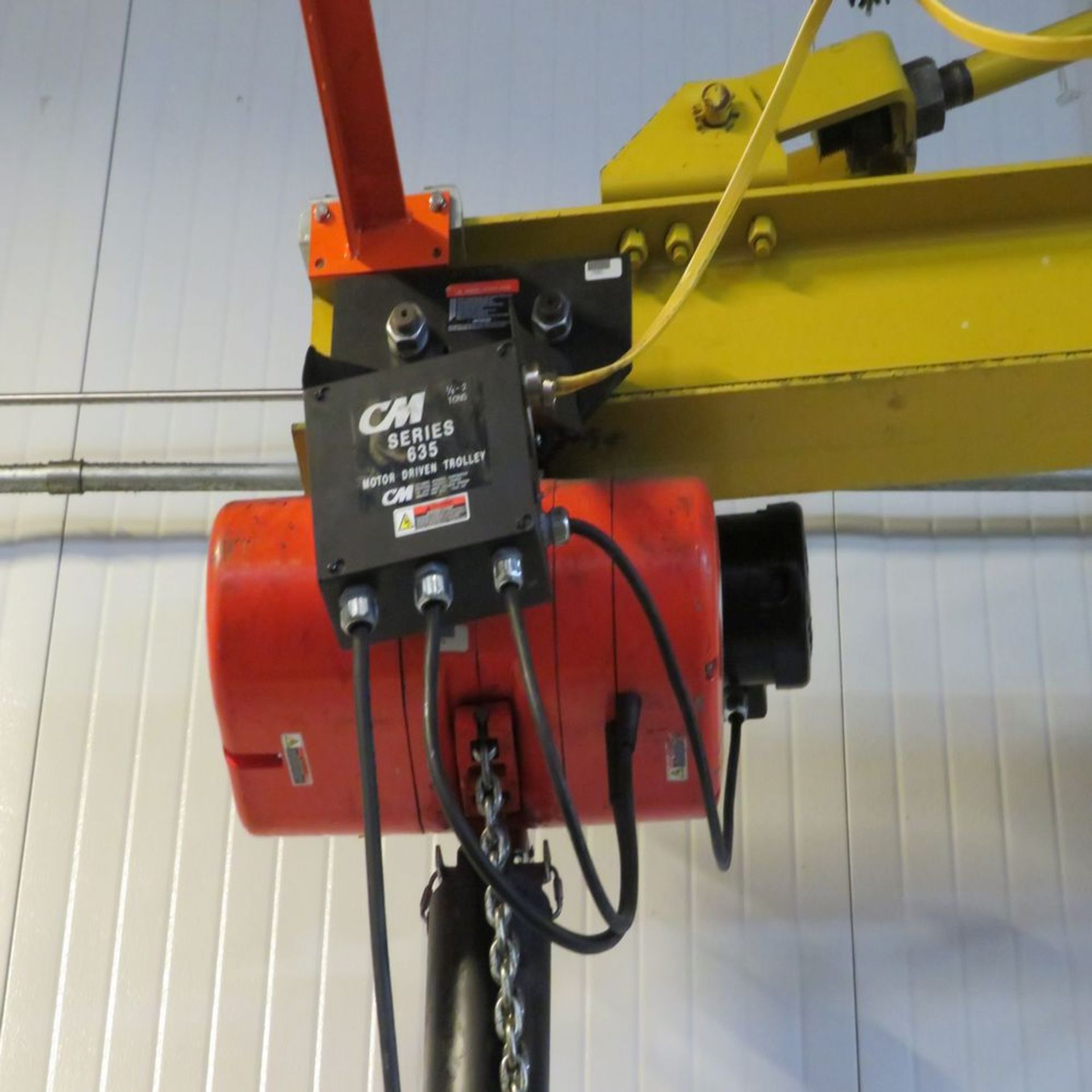 (Lot) Abell Howe 10'L Wall Mounted Jib Crane, 2-Ton Cap., Electric Hoist & BHS mod. Lift Attachment - Image 2 of 2