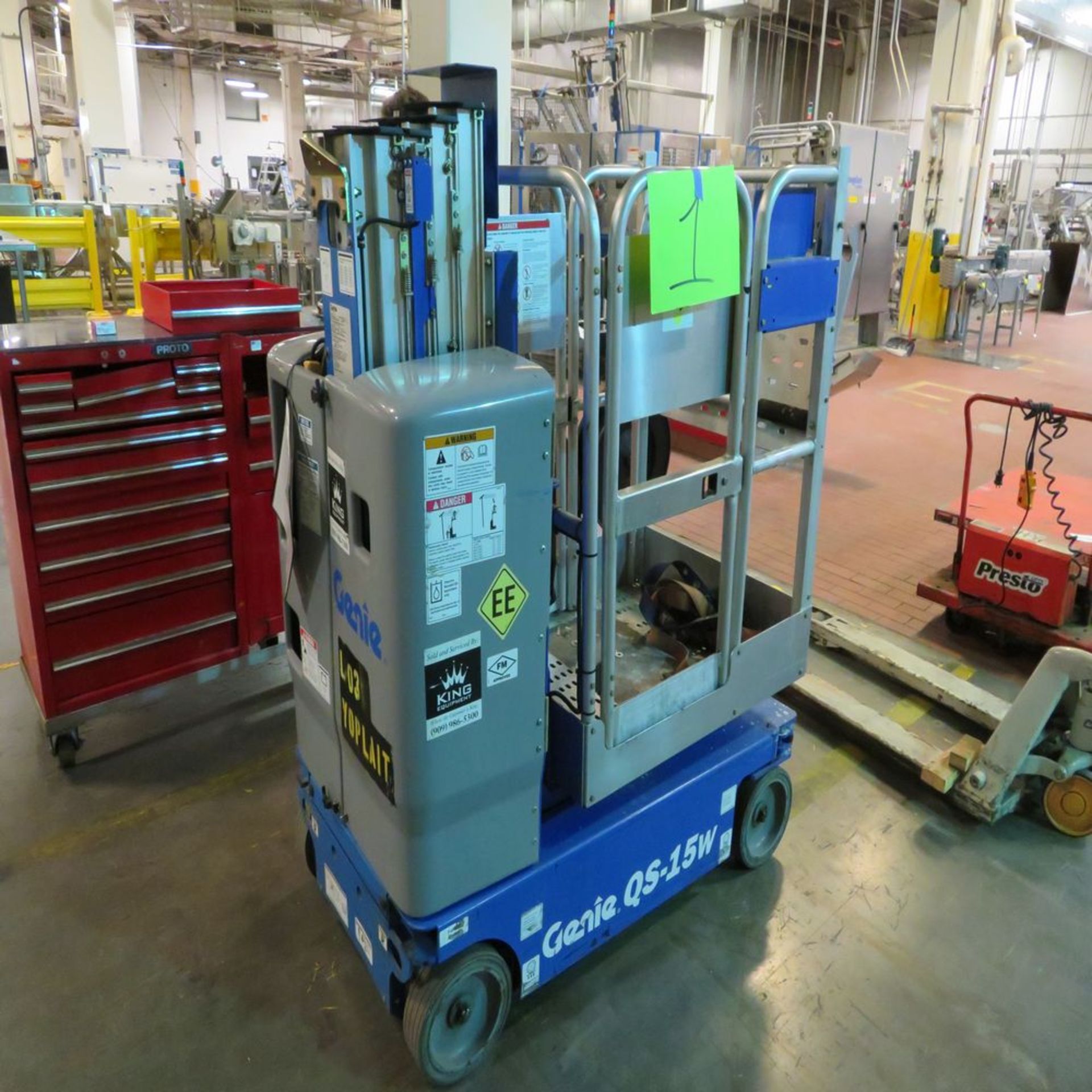 (2012) Genie mod. QS-15W Electrical Aerial Lift, 500lb. Max Cap.; S/N QS12-1041