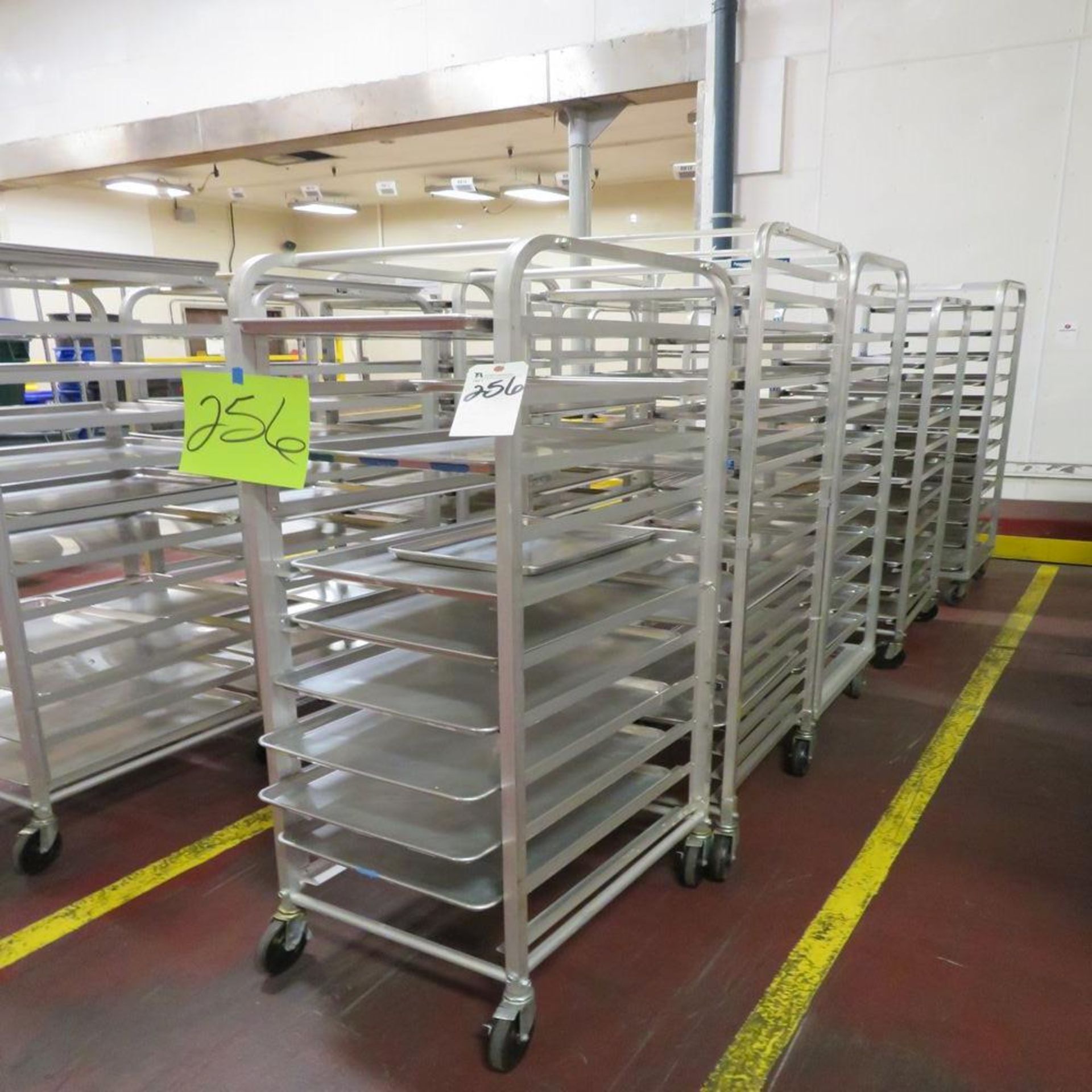 (Lot) (5) Portable Aluminum Tray Carts