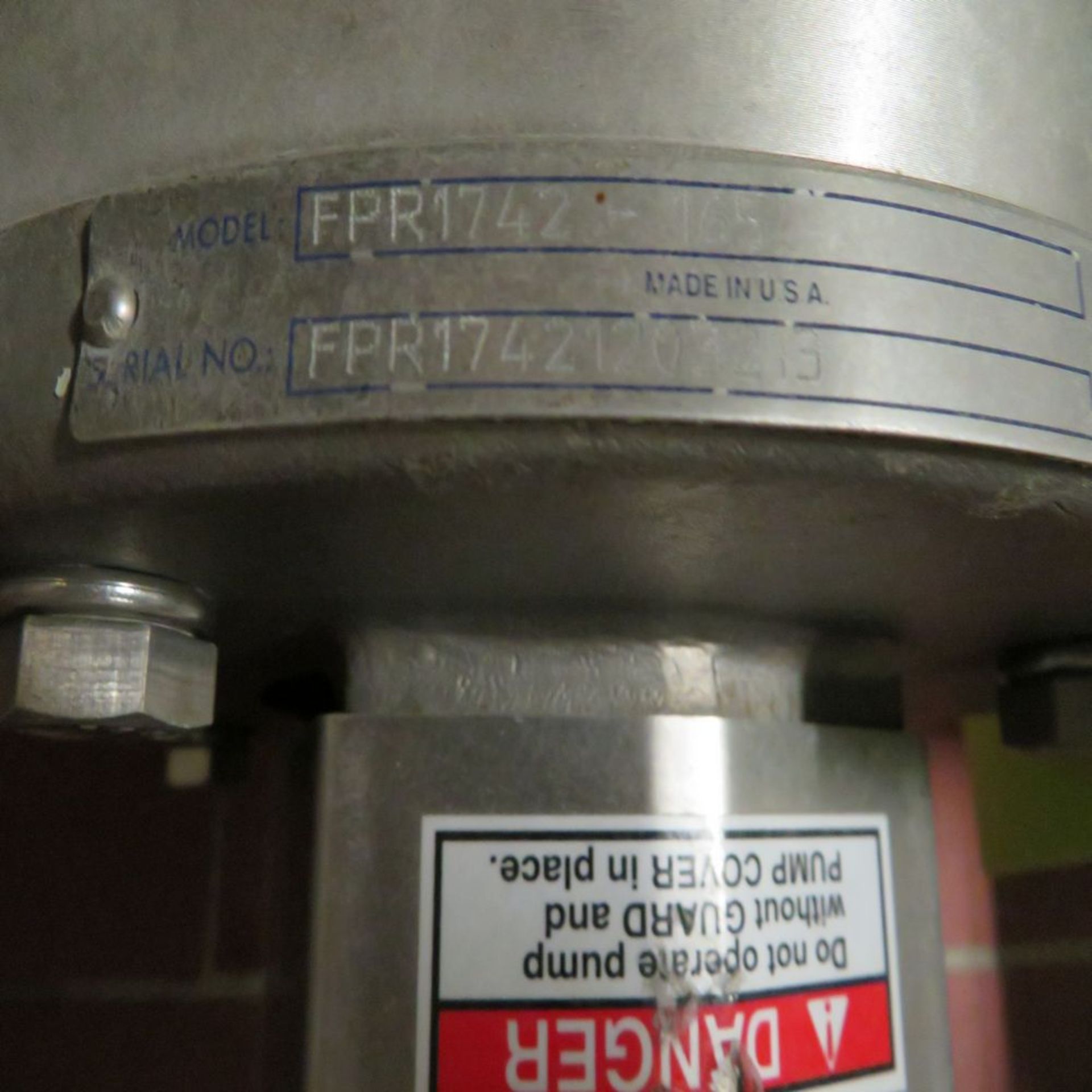 Fristam mod. FPR-1742-156, 10hp S.S. Centrifugal Pump, 3'' In & 2.5'' Out - Image 2 of 2