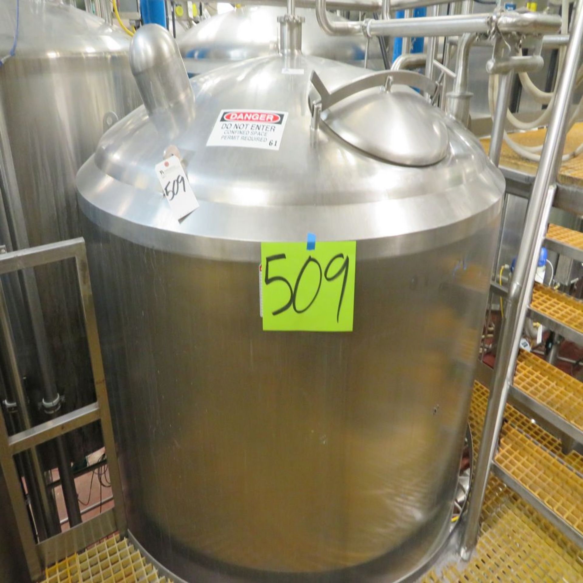 APV Approx. 1400 Gal. S.S. Insulated, 316 Storage Tank w/ Level Sensor Cone Bottom (No Piping); S/