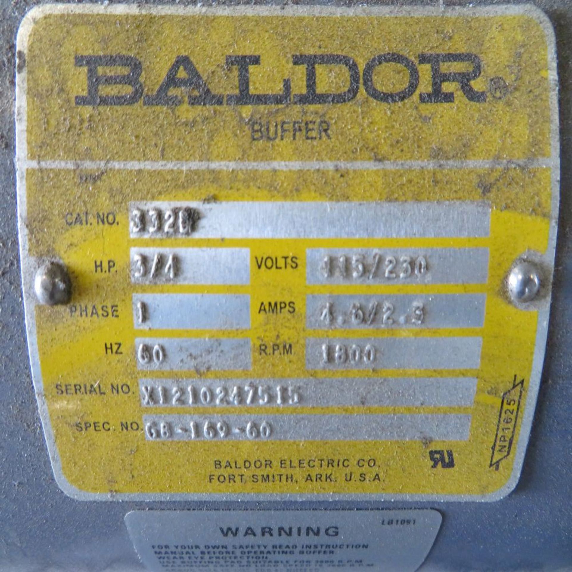 Baldor 3/4hp 115/230 Volt Dbl. End Grinder - Image 2 of 2