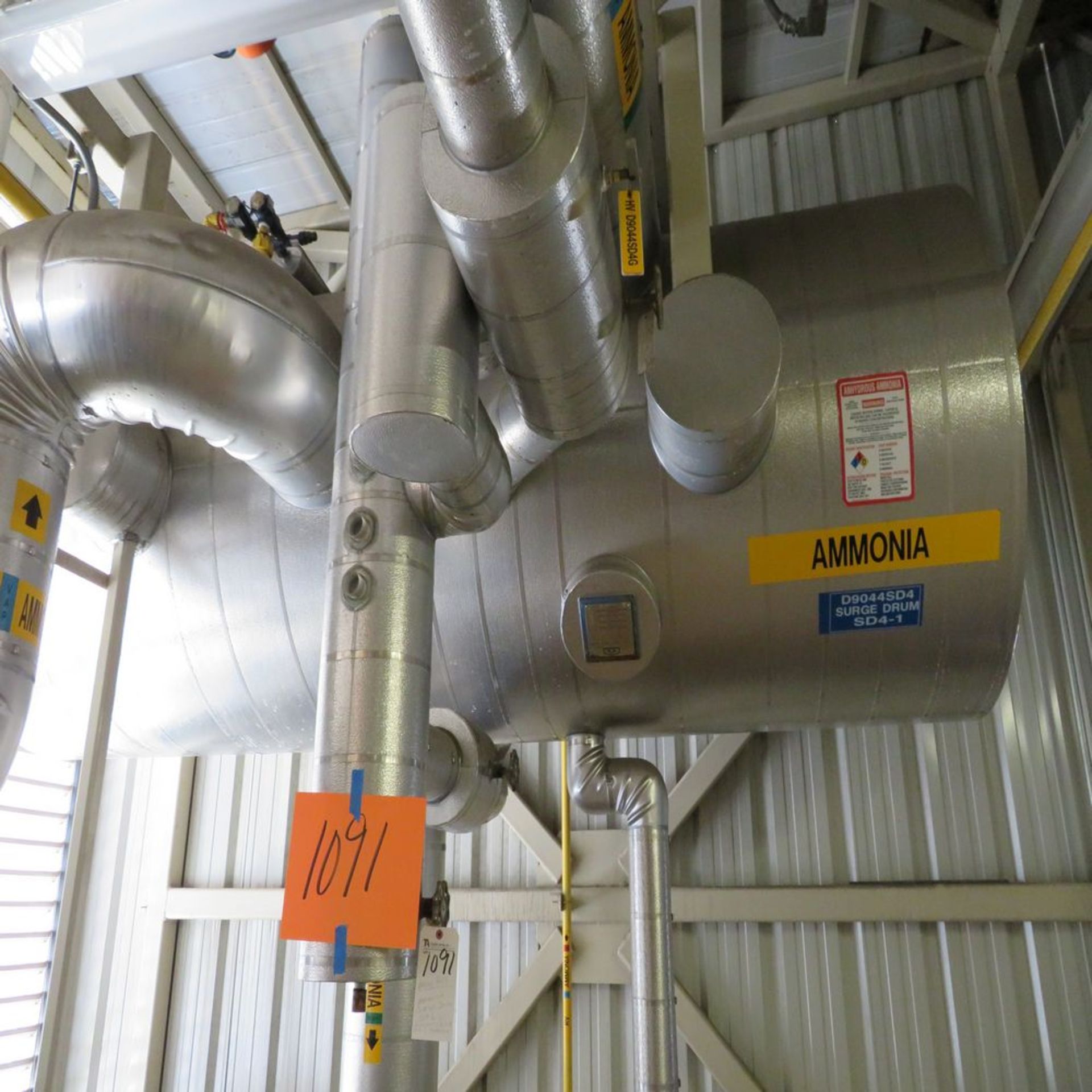 (2011) RVS Ammonia Surge Drum, SD 4-1 w/ Ammonia Chiller HX, D9044PHE4 (No Wire/Pipe)