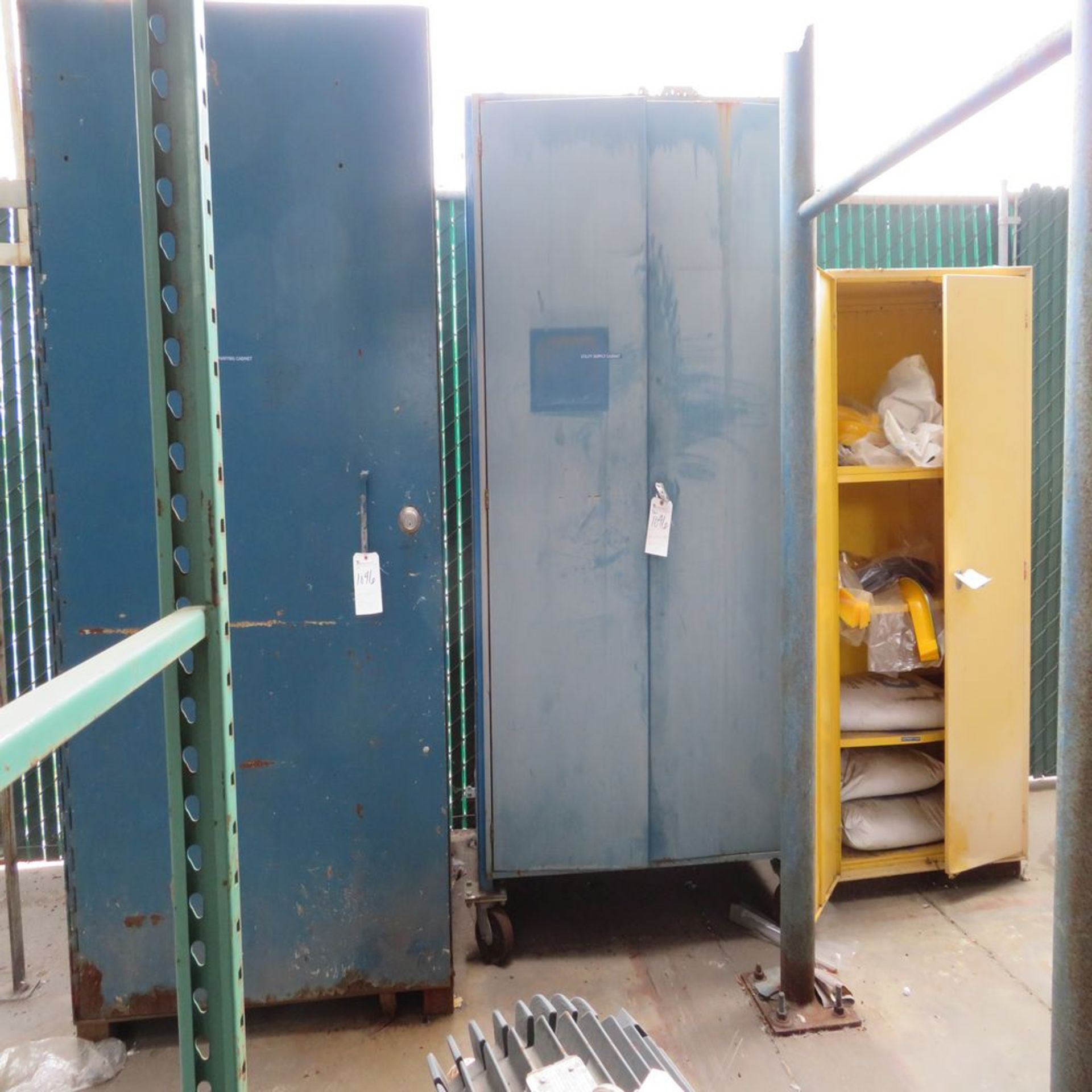 (Lot) (3) HD Steel Storage Cabinets: 48''D x 48''W x 98''T, 36''D x 48''W x 95''T (On Casters),